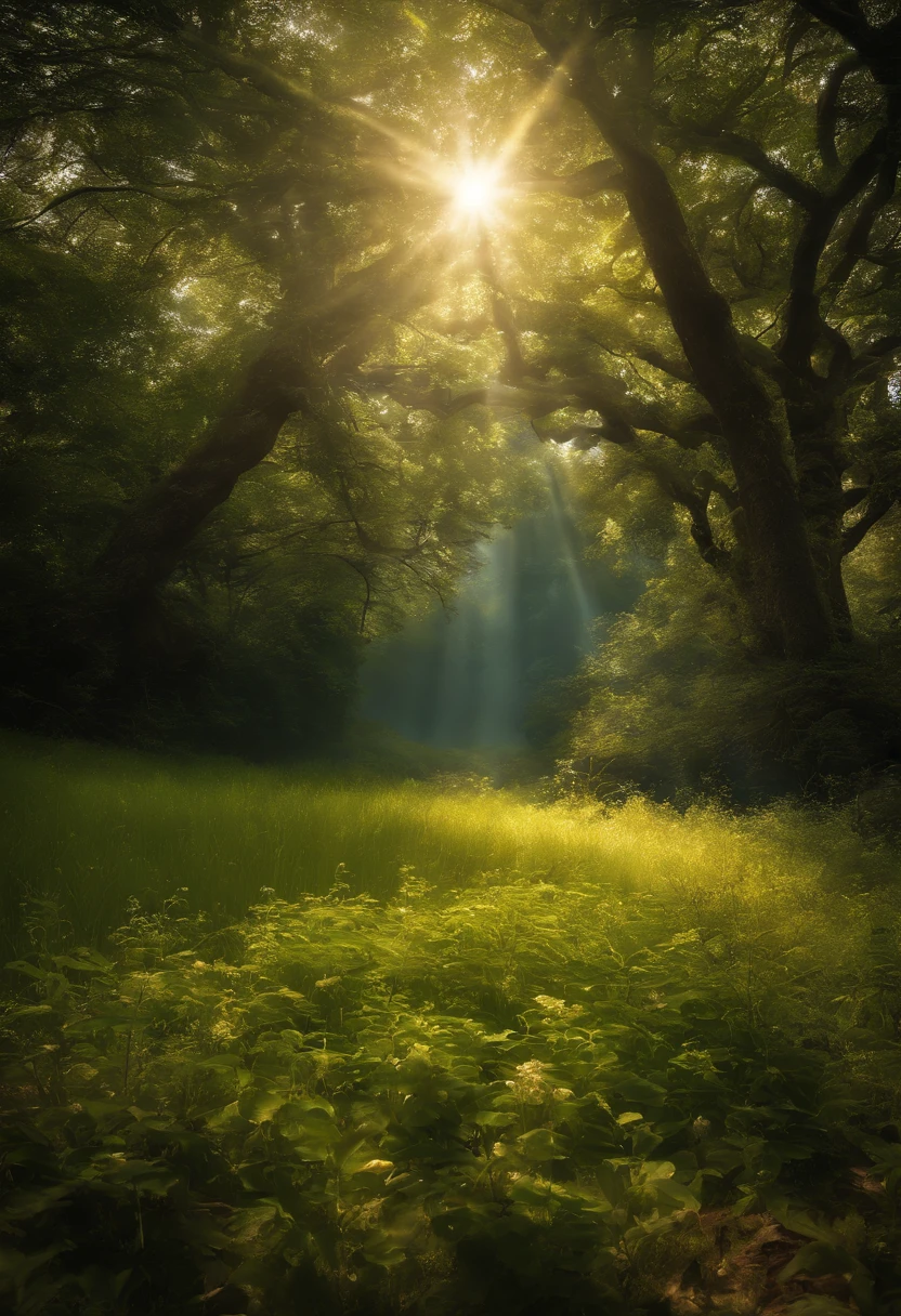 Sol, florest, landscape, bible, Biomechanicals, estranho, assustador, pesadelo, cores muito brilhantes, light particles, com luz brilhante, Mshiff, Arte do papel de parede, papel de parede uhd 1920x1080px, horizontal