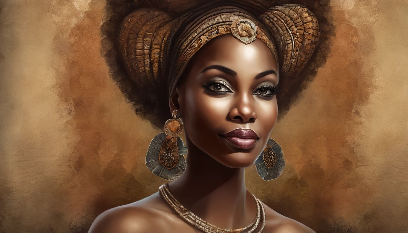Destini, "Art africa official party, beautiful and aesthetic, black woman, masterpiece, beautiful detailed Eyes, Perfect eyes , Liam Wong, 1 brunette girl, (((red hair))), (((African))), bare shoulders,Super detailed eyes, African culture, short skirt, sexy, navel, very detailed,(highly detailed skin: 1.2), shiny skin, oily skin, wet skin, African city in the background, colorful party,Masterpiece, best quality, ultra high-resolution detailed illustration with a focus on portrait. Artlist_Milli-Liter, watercolor style, ink style, sketch style,Primary works,(its distinctive appearance and personality shining through: 1.1) , ( a snapshot capturing the ethereal allure of the black woman within the enchanting forest:1.1)),Arte Oficial, Beautiful and Aesthetic, 512 mil, Juju,silky hair, shiny hair, small waist, extremely beautiful, skin texture, dark skin tone, extremely defined body, athletic body. Wearing well detailed and refined chest and shorts. She is seated on a majestic and exquisite throne with precious stones, gold and silver detailed throne, red cushioned throne. Extremely detailed image.perfect_hands, hand-painted lines, Edge line, ink mark, Pencil line, vivid colors. Detailed depiction of girls wearing frilled clothes and featuring beautifully detailed skin."Juju