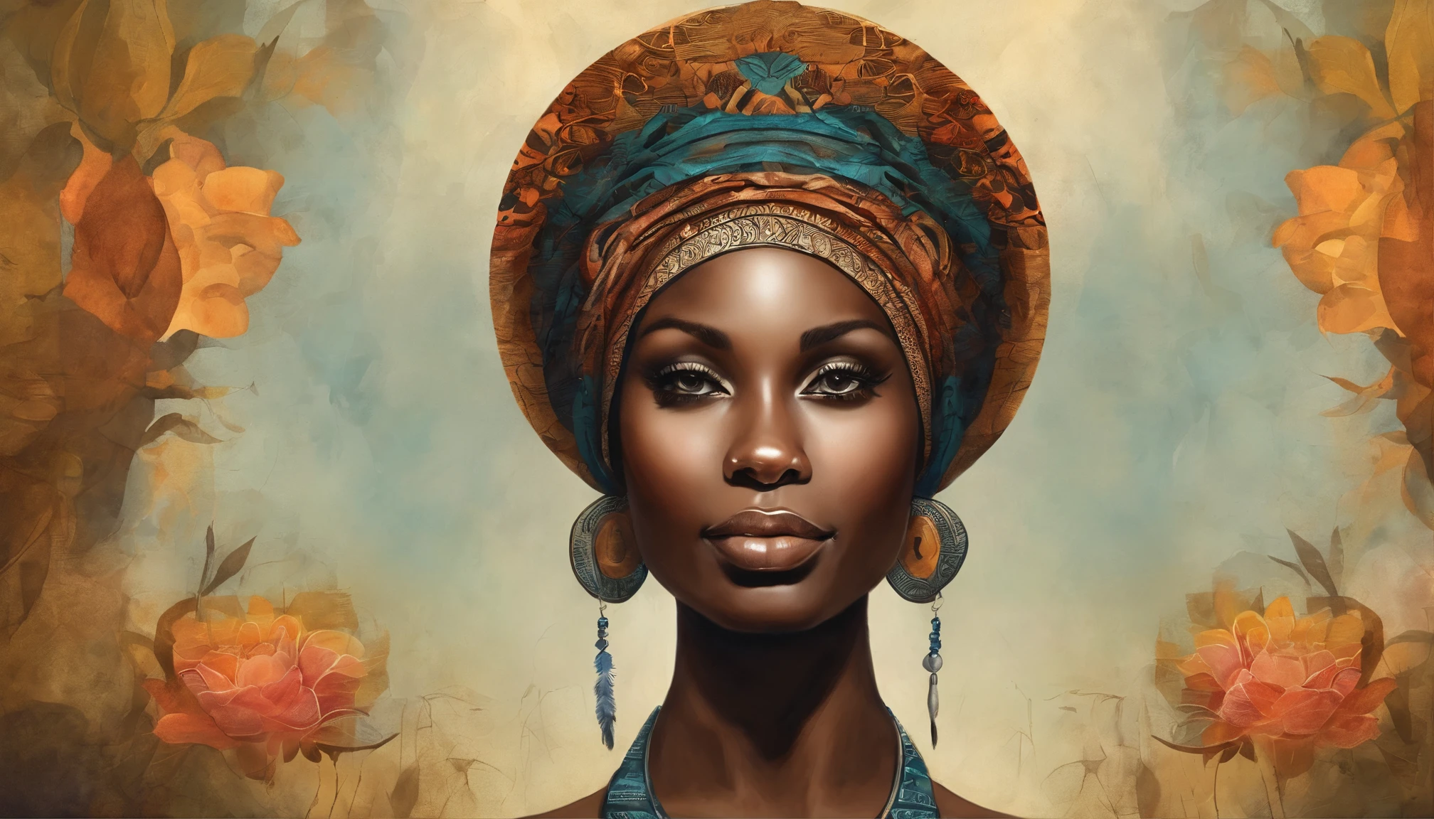 Ebony face and brown head，African woman sitting in lotus position meditating ，Folhas de outono， retrato bonito da fantasia, retrato bonito da arte da fantasia, retrato surreal bonito, retrato da fantasia, retrato da arte da fantasia, retrato de fantasia fosco detalhado, Retrato de uma ninfa de fantasia sombria, Deusa africana, bela arte digital, lindo arte digital,Fundo sonho preto surreal mulher jovem bonita, arte fantasia behance，cinematic light and shadow，K HD |