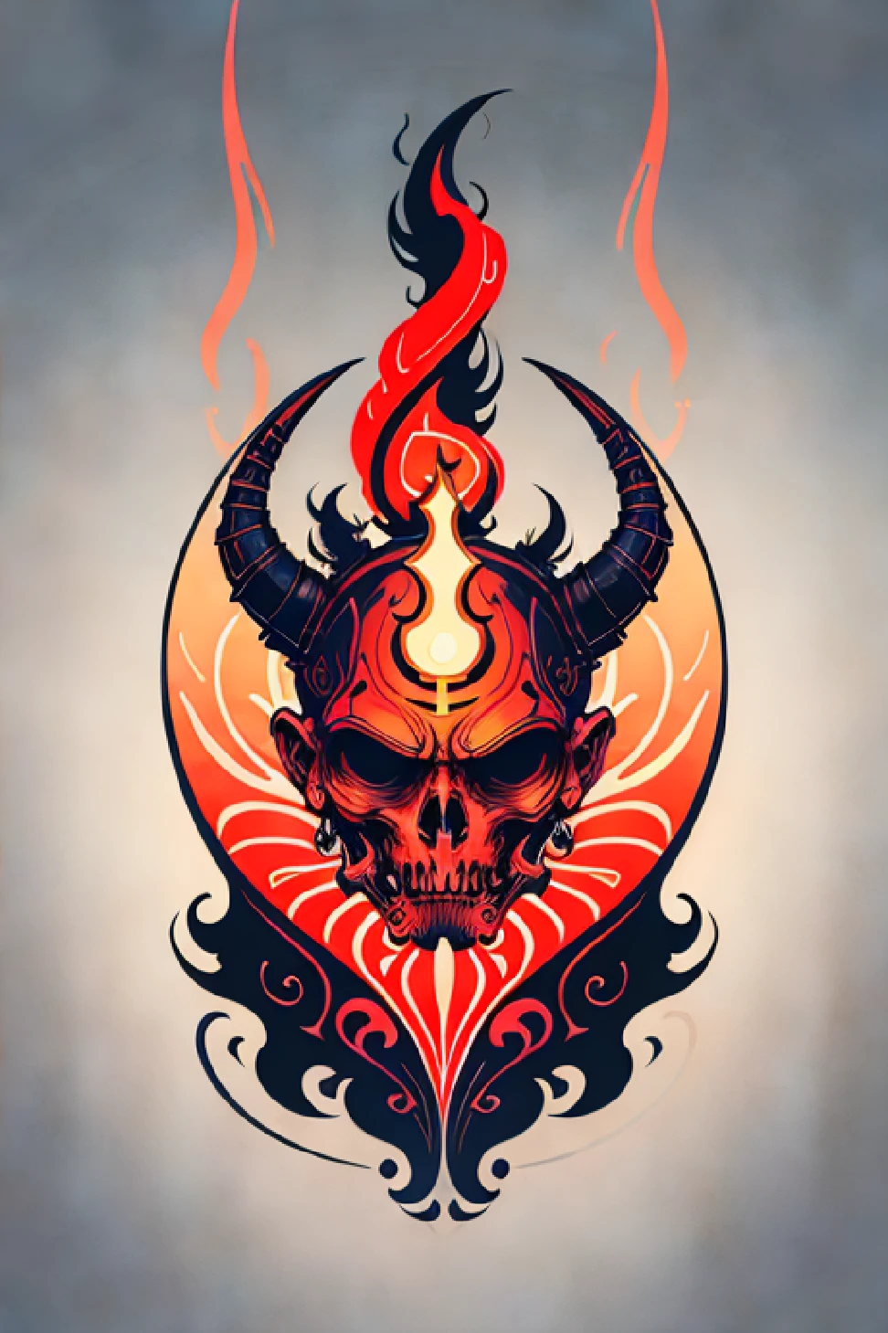 "symmetrical punisher style skull with captivating street art vibe"