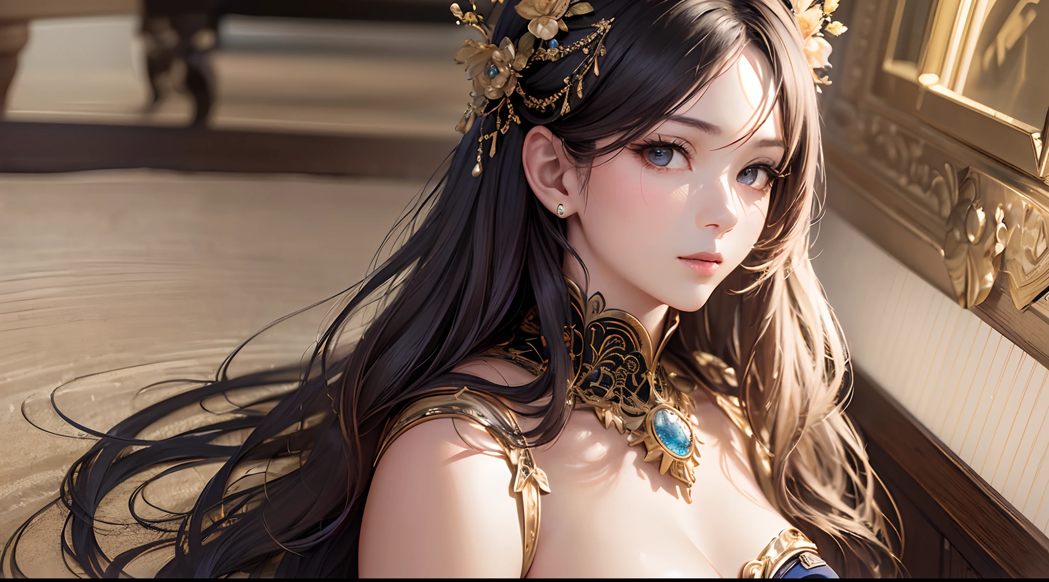 ceramic tile art , depicting protrait of a beautiful visually stunning brunet woman, intricate detailed silver glittering, intricate, elegant, highly detailed, concept art, smooth, sharp focus,hair platinum,((Best quality)), ((masterpiece)), (detailed:1.4),(aesthetic:1.2), (1girl), extreme detailed,colorful,highest detailed,epic (Sony A7, 50 mm, pores: 1.5, colors, hyperdetailed: 1.5, film grain: 1.4, hyper-realistic: 1.5), hyper-realistic texture, masterpiece, unreal engine 5, extremely detailed CG unit 8k wallpaper, Crazy Detailed Photo, Hyper-Realistic Light,lot of detail,superhero armor with extream detailed,small breasts