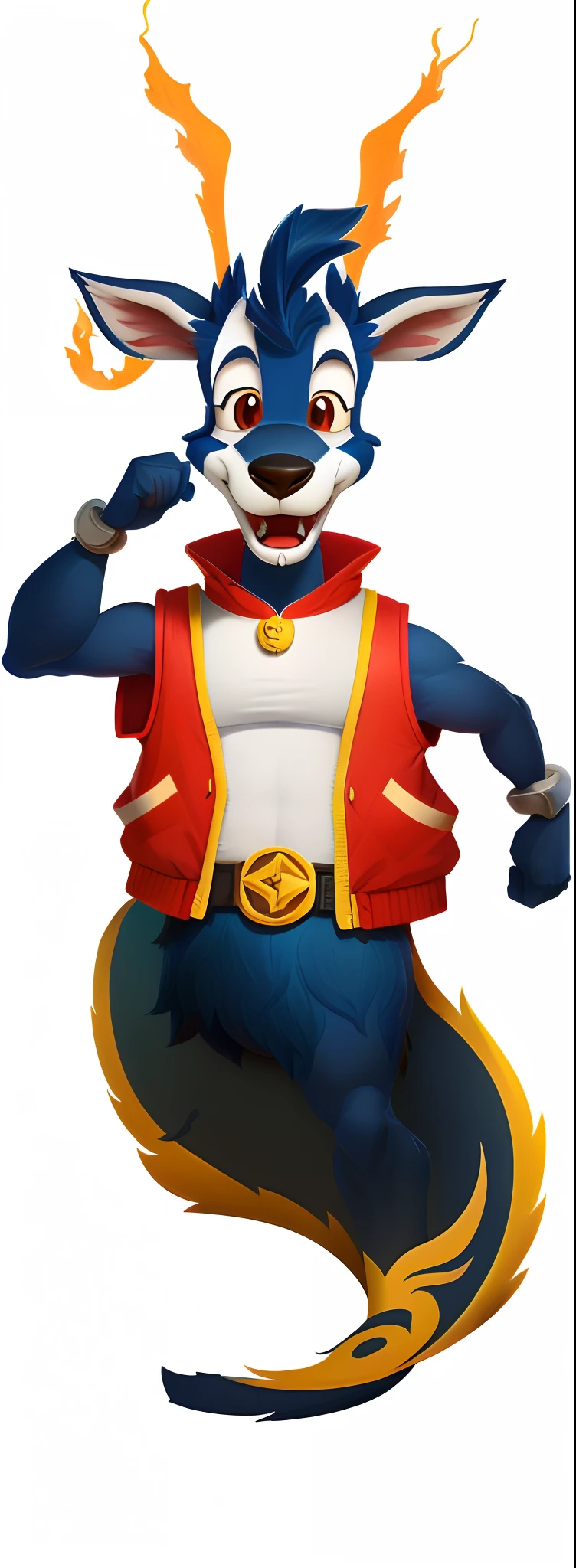 Cartoon goat with a red vest and genie lamp syrup, um mascote dingo, an anthropomorphic wolf, estilo loony tunes | | | | | | |, mascote esportivo, Mascot illustration, Pateta, mascote de corpo inteiro, peludo estilizado da disney, mascote da equipe esportiva, desenho animado pateta, high school mascot, anthropomorphic character, cartoon illustration, anthropomorphic badger