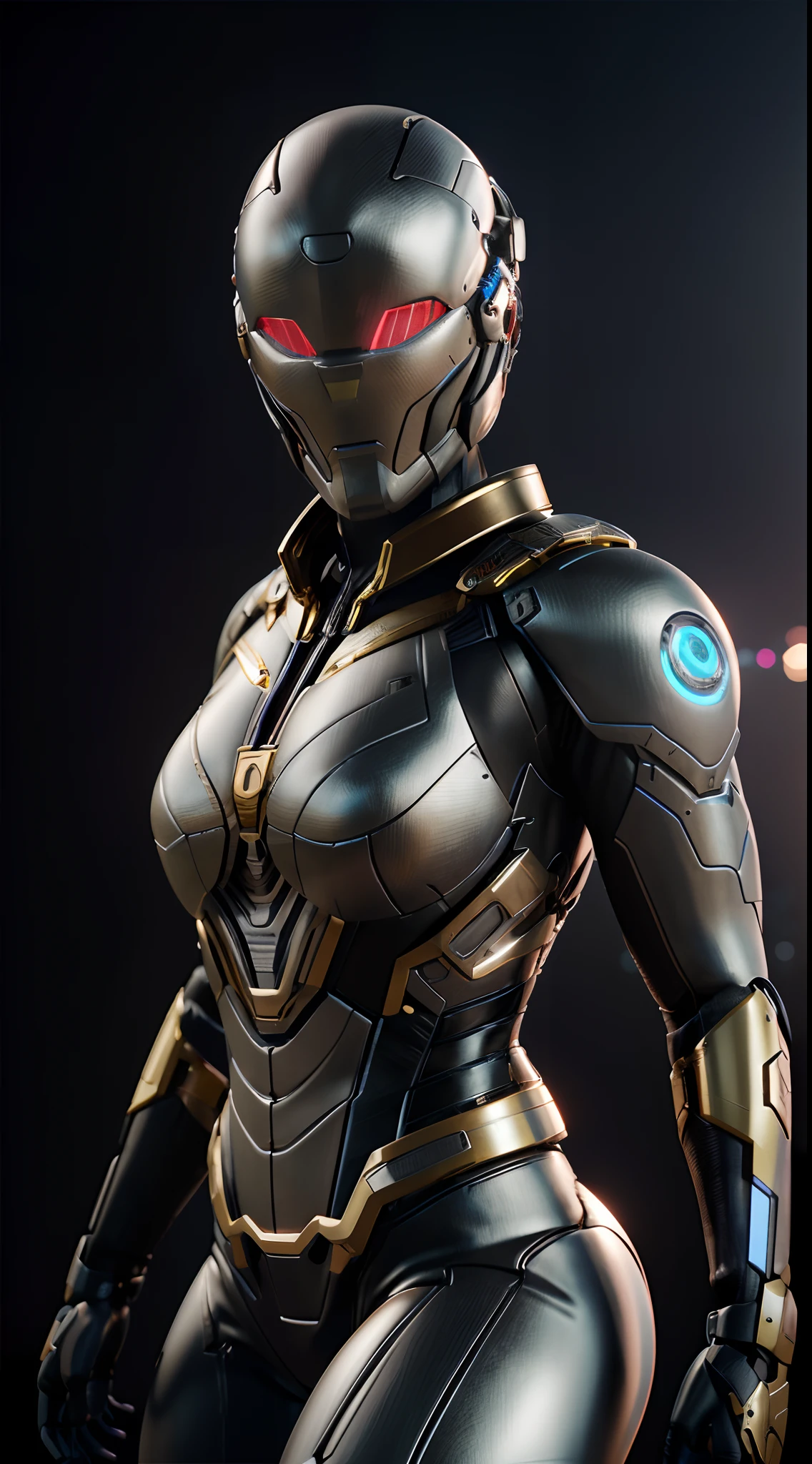 Create a stunning and breathtaking portrait of a powerful and confident woman donning a photorealistic iron woman suit, rendered with exquisite detail using Octane rendering. Make her the epitome of strength and beauty, a true masterpiece in your chosen artistic medium. Harness the cutting-edge capabilities of Unreal Engine 5 to bring this extraordinary vision to life.