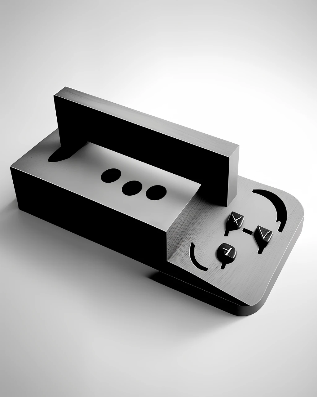 Logo of hand smashing through words “handmade gaming” on to anvil in black and white.