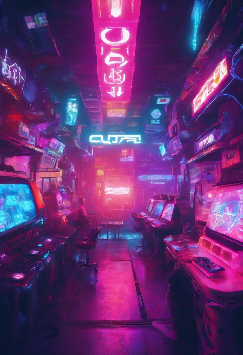 Video Game bar experience for gamers where customers can book times to play, compete and enjoy a great selection of games and drinks through our mobile app. I need a prototype pic for the gaming bar and another one for the app (do it with gaming consoles, led lights, something modern( and don't forget mobile app) but yea needs a lot tvs and stuff