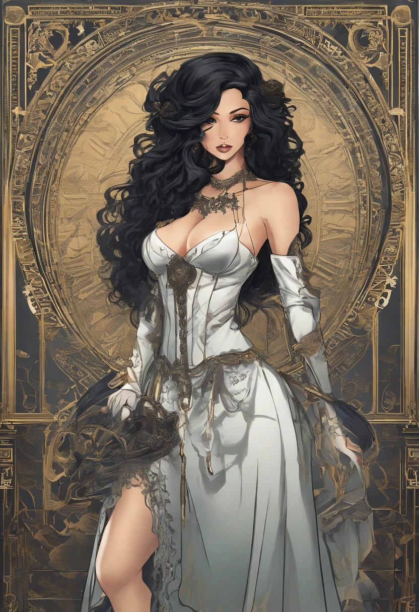 Oil Full Body Nudity Beautiful Young Petite Woman Steampunk Posing))) (tono de piel verde oliva), nariz recta, Pronounced chin, humanos, barbas, cabello rizado, griego, roma,geisha, black woman, beatuful woman, realistic, unreal engine 5,