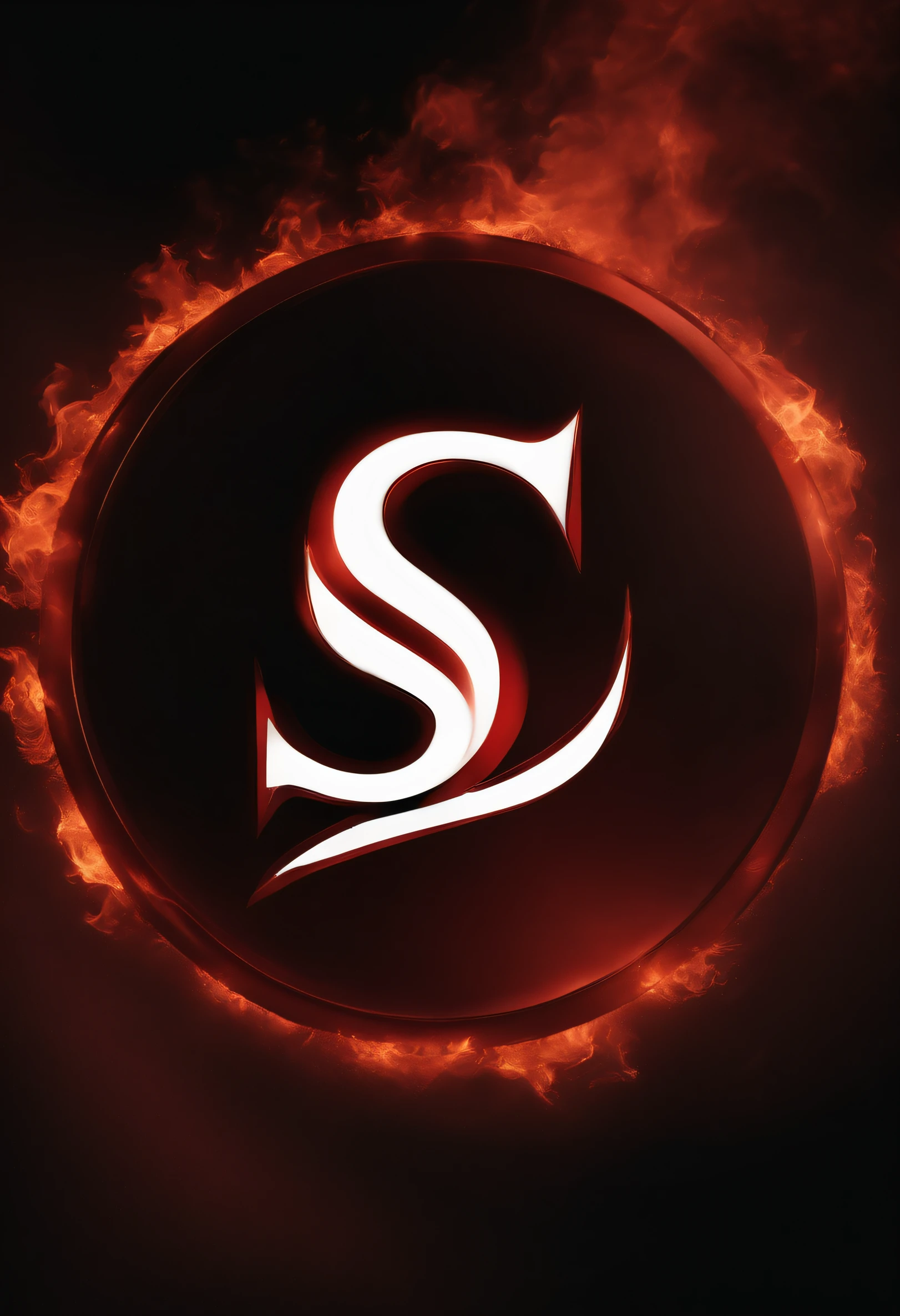 a red flaming s logo with a black shadowed background