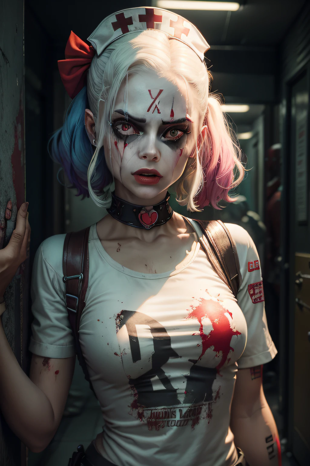 "Personagem da Arlequina do filme Zombie clasic Nurse Suicide Squad"