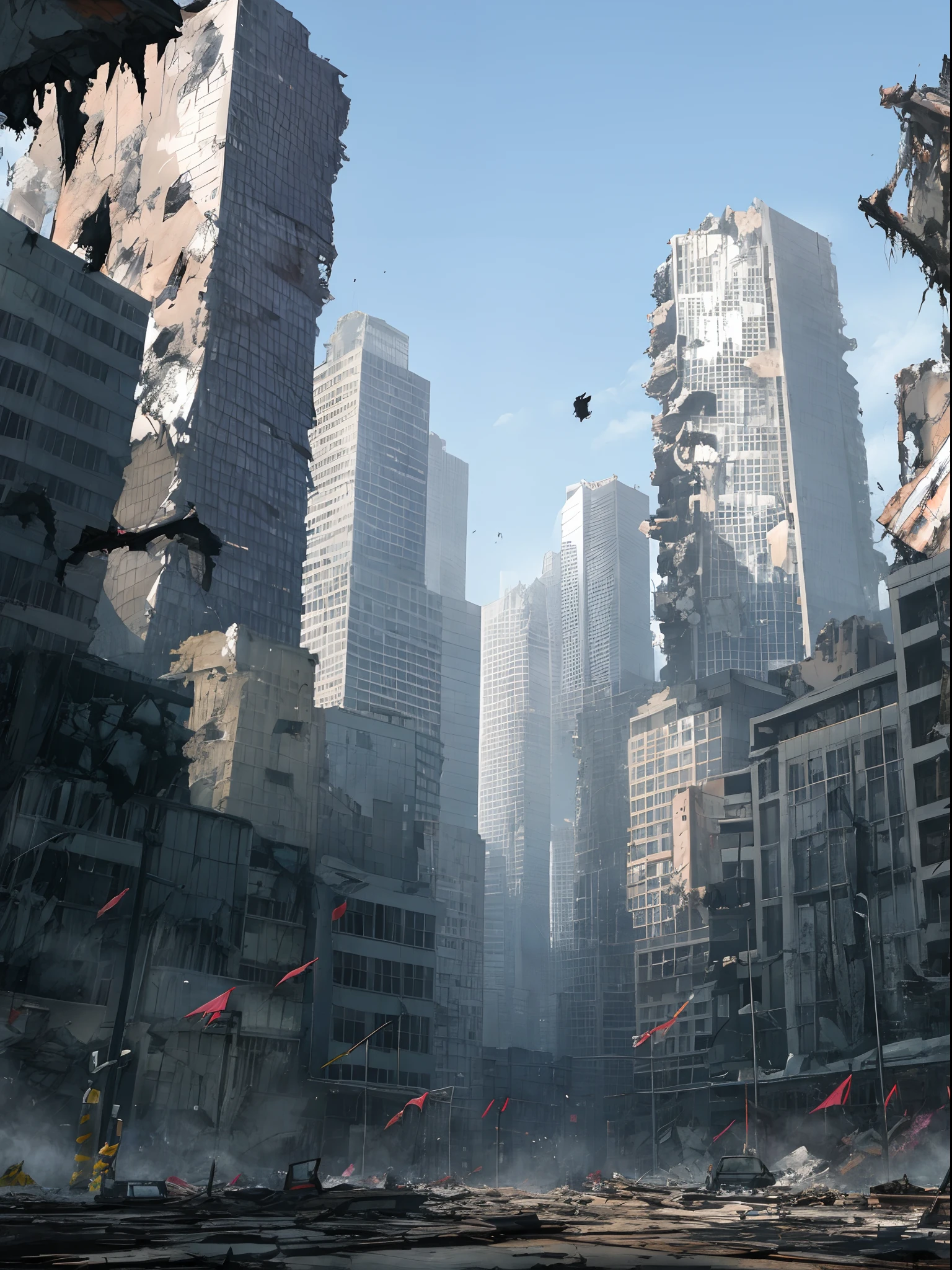 Destroyed city landscape