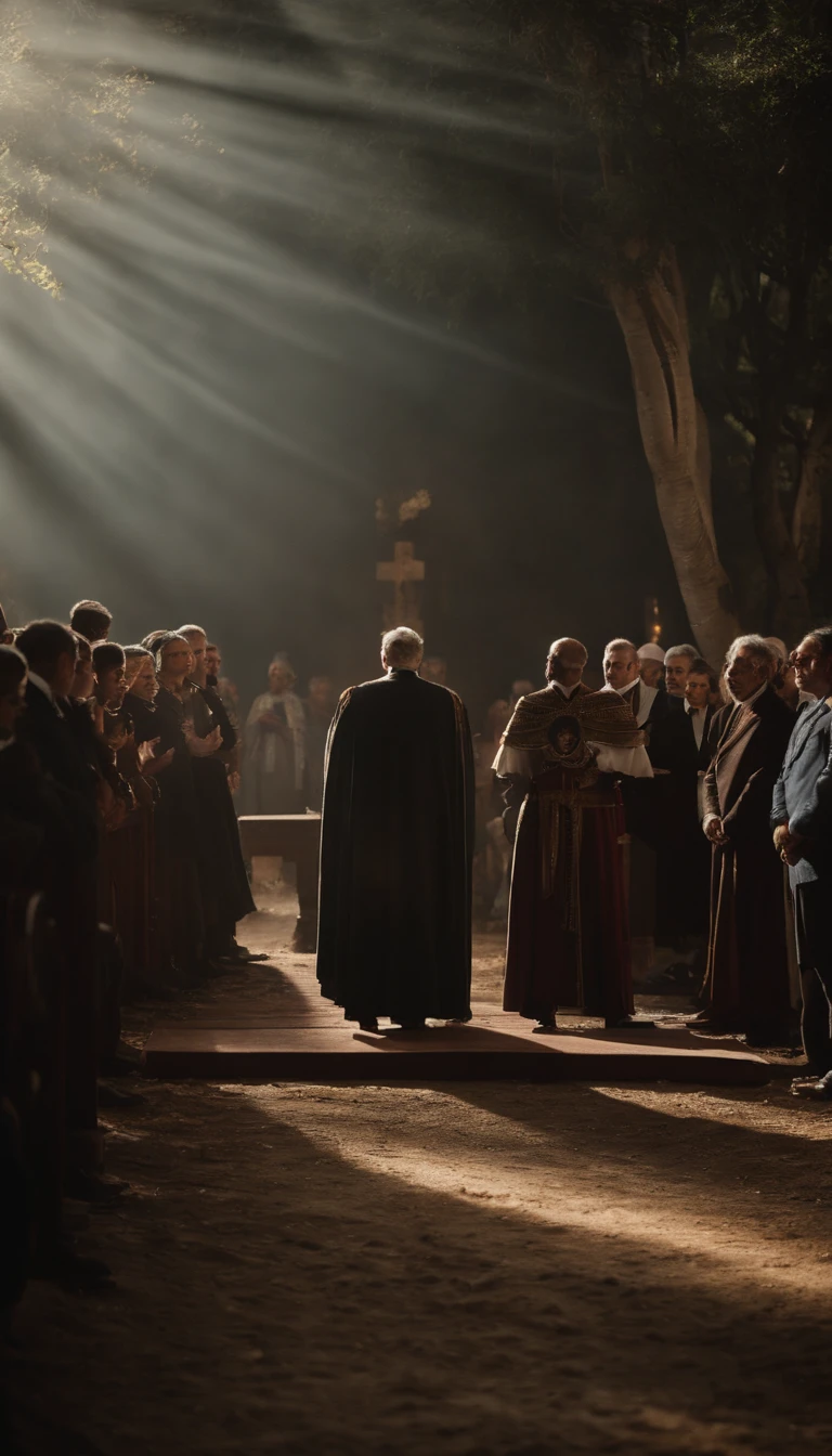 View the scene in which Cyrus spares the life of King Astyages, his maternal grandfather, after defeating him,cinematic, 4k,high quality