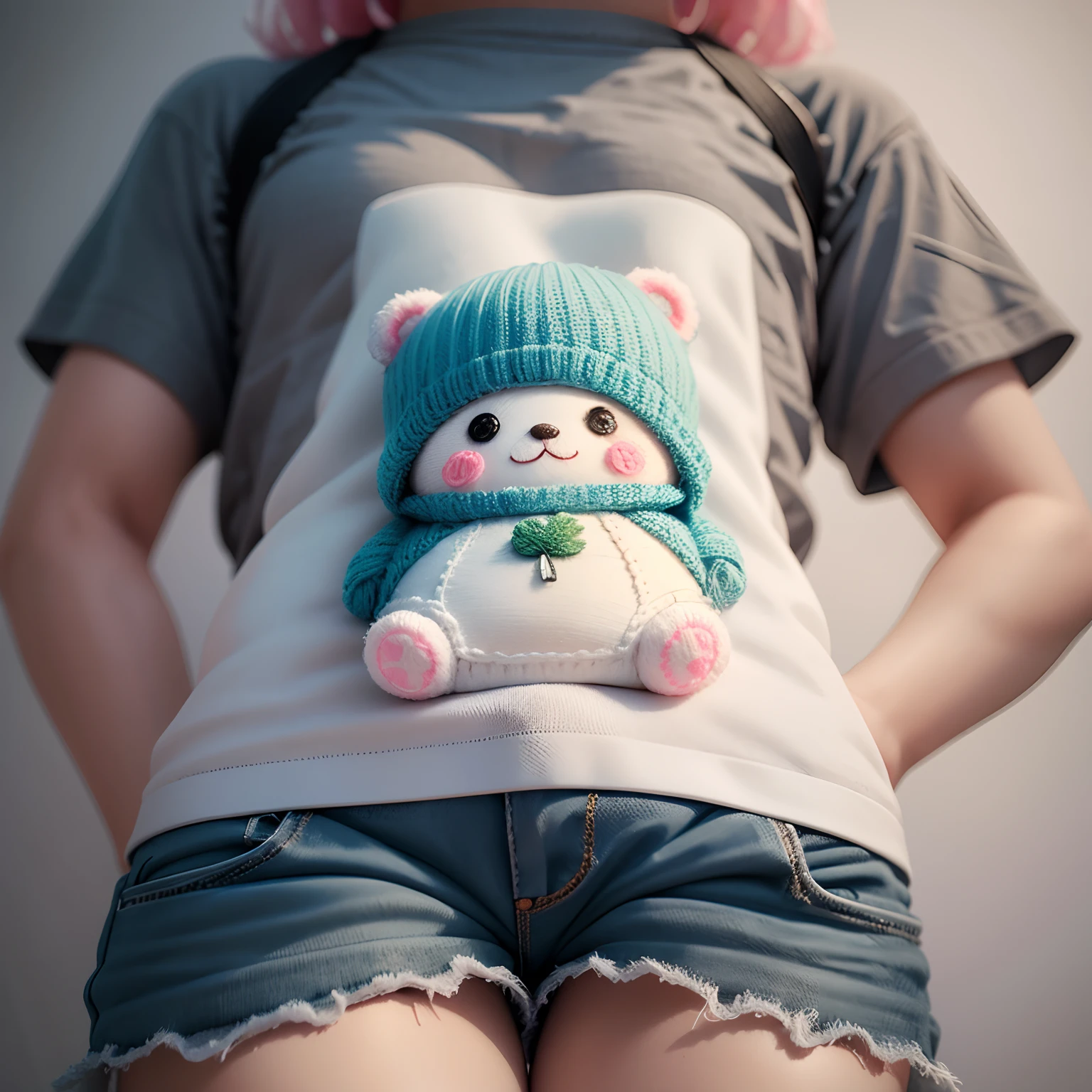 gummy bear image, embroidered with a 20-needle machine, using thick wool in vibrant pastel colors, on white fabric, bright decal design, retro art cartoon style, well-defined details, edge of the image gray thread with wear details, Super realistic 3D image designed as self-adhesive stickers white background, aged worn-out broken threads, with adhesive band-aids and patch