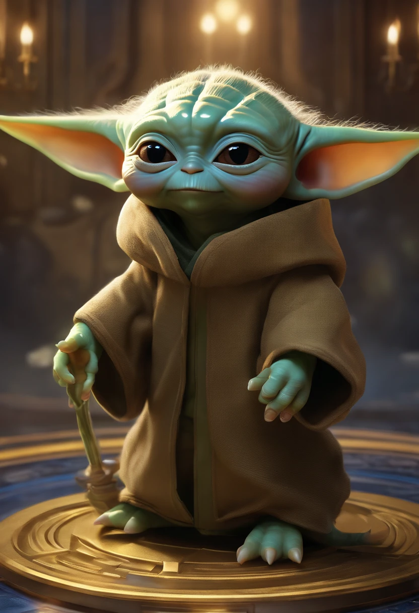 Baby Yoda em uma carta de Yu Gi Oh