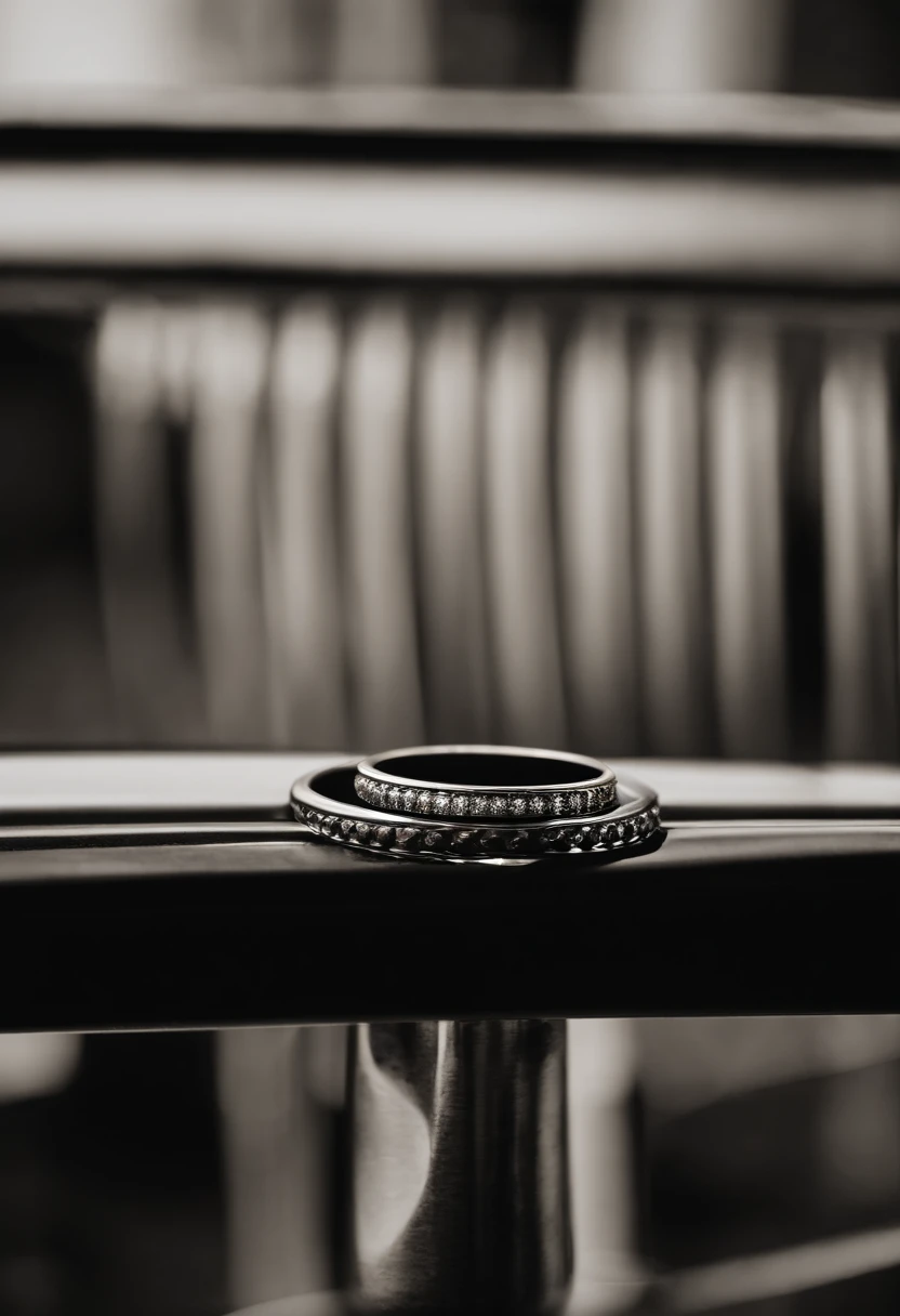 （（Metal rings）），hyper photorealism，Alexander Calder，largeaperture，Ultra-macro shooting，reflective lens，spotlight，Reflection，Luxury photography，Local close-up，（（Simple）），a pregirl，The finger wears the ring，It is indeed placed in front of the camera，Depth of field effect