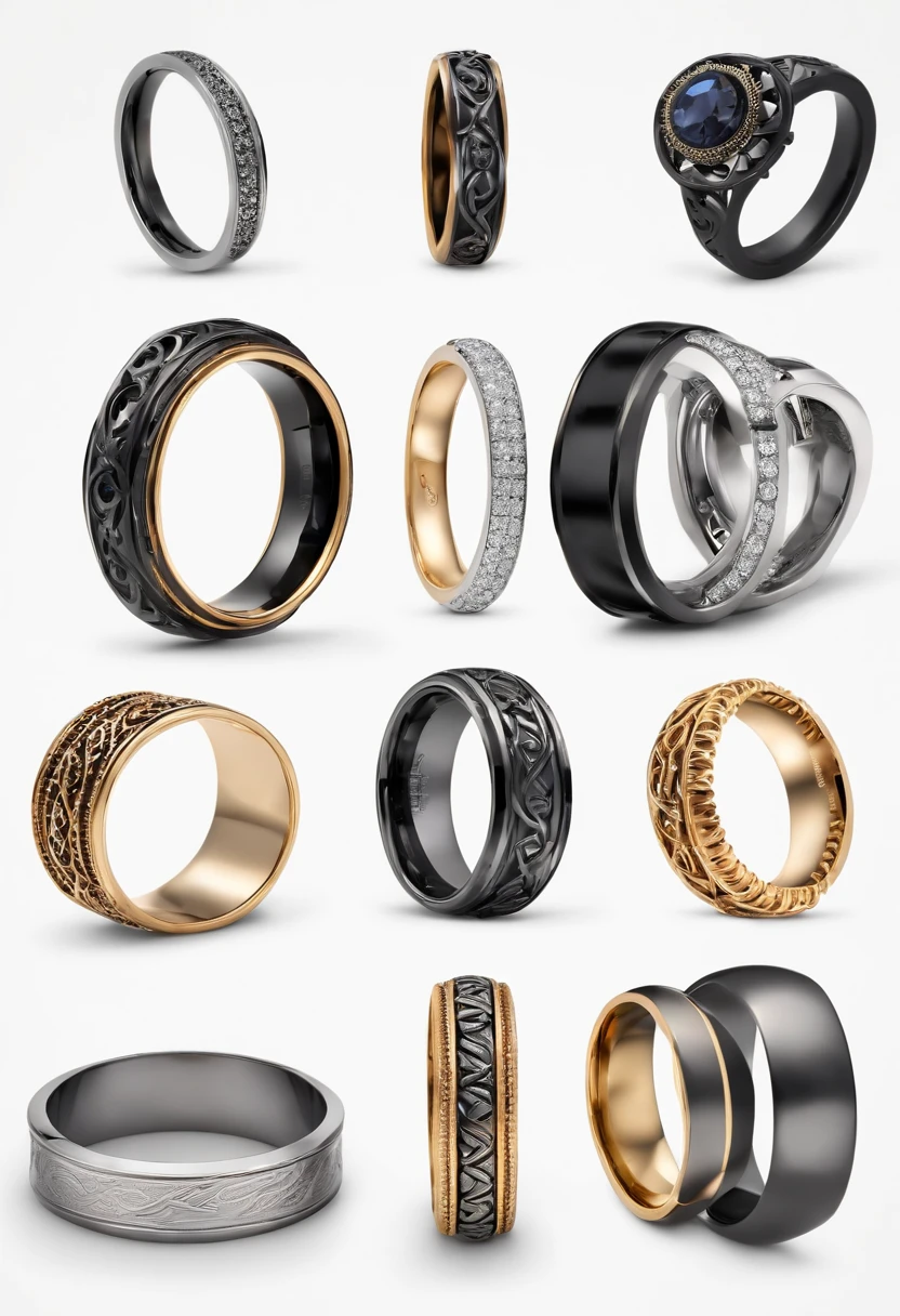 Metal rings,Stylish and simple,tmasterpiece,8K high-definition,Details