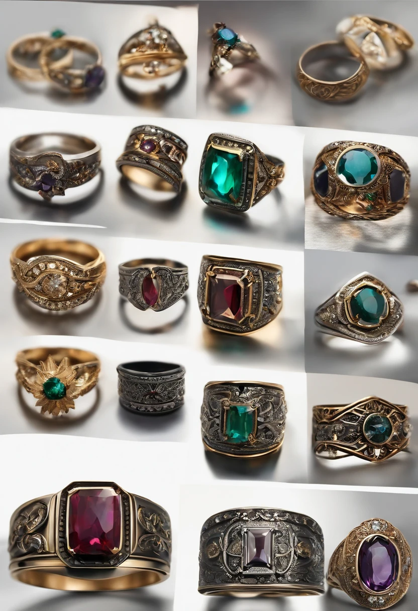 Metal rings，Stylish and simple，tmasterpiece，8K high-definition，Details