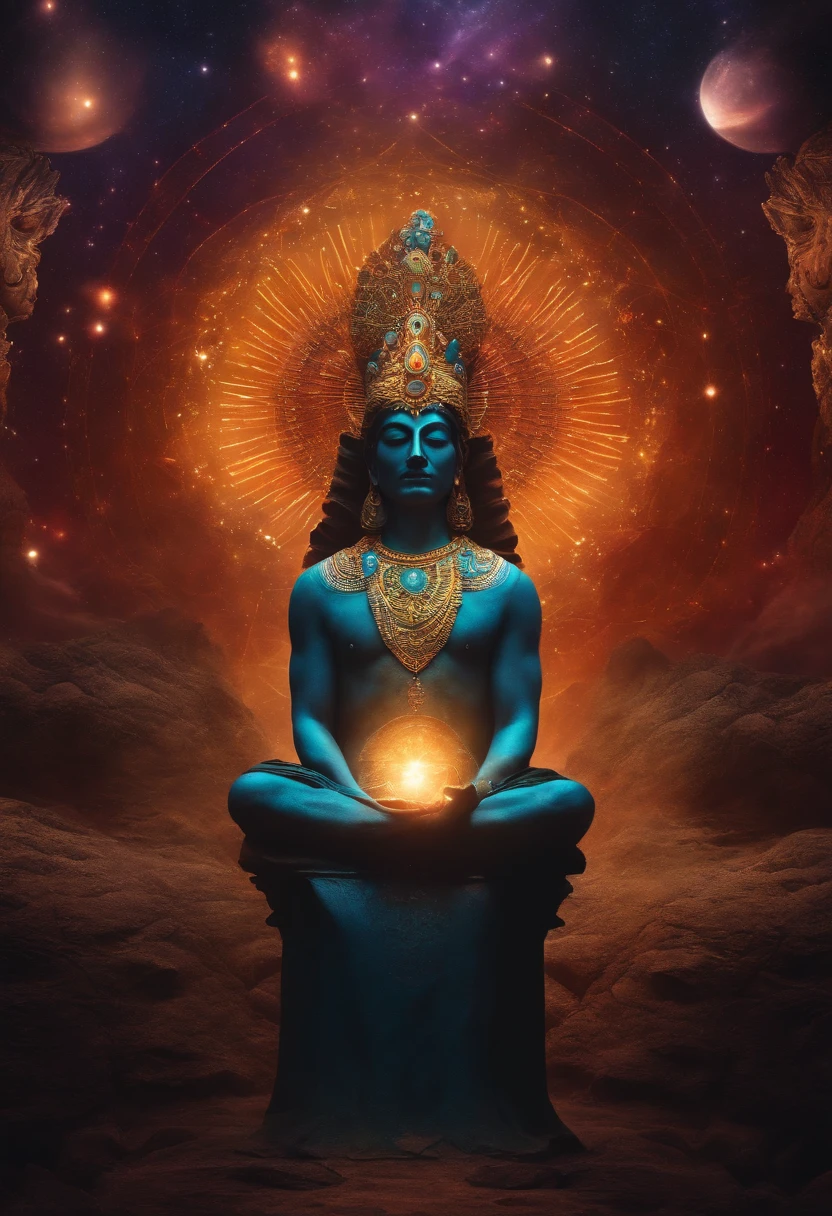 hombre mystico en medio del universo cuerpo astral, Etheric atmosphere, Aurico