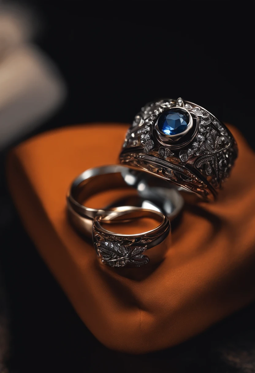 Metal rings，Stylish and simple，tmasterpiece，8K high-definition，Details