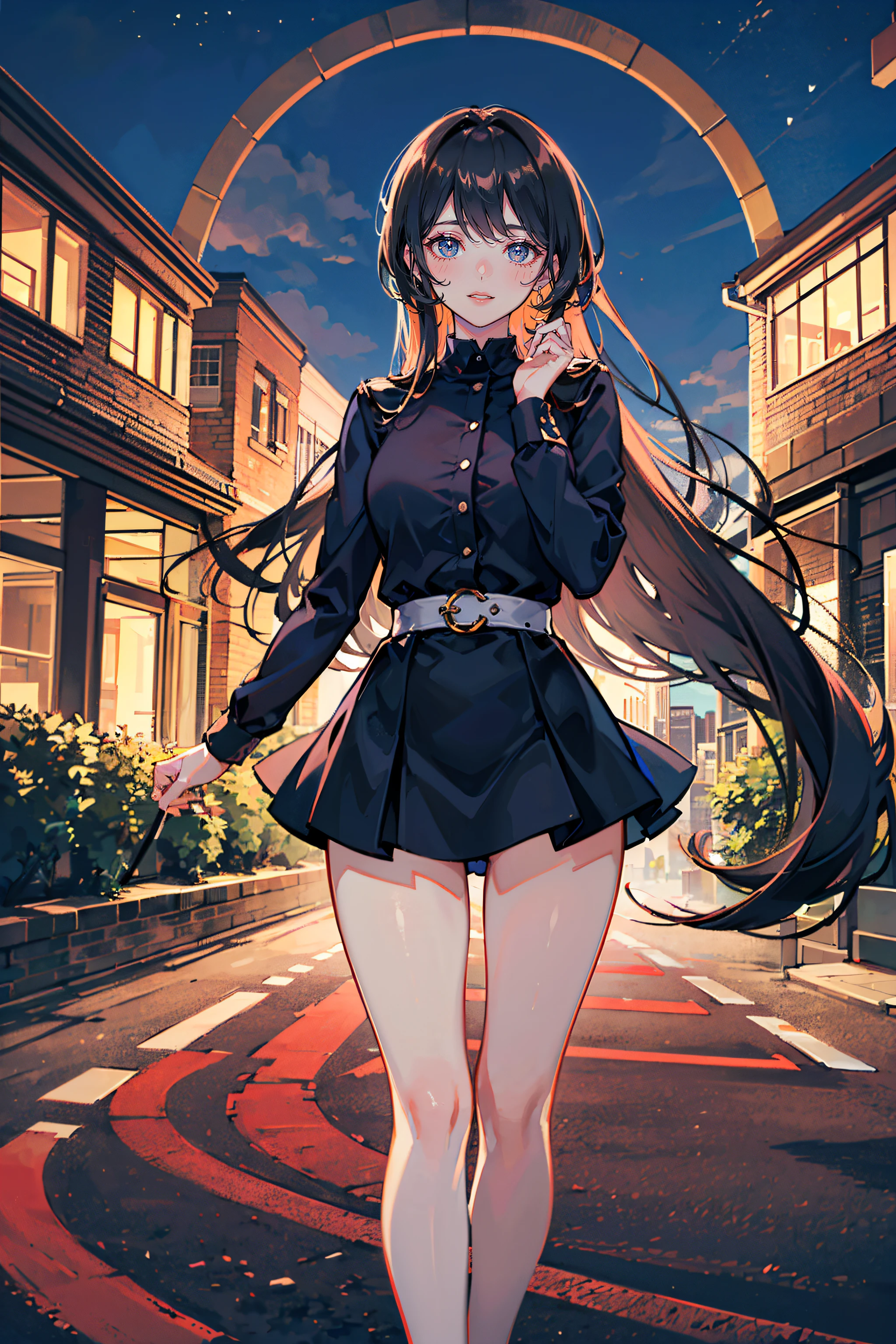 ((Currently, a cute and beautiful woman is changing her underwear)), ((22-year-old beauty)), ((embarrassed smile)), ((luscious long hair)), ((miniskirt)), (( Gradient Eyes)), ((Background is a city night view)), Attractive Makeup, Scenery, NFSW, UHD, Retina, Masterpiece, Accurate, Anatomical, Scientifically Correct, Textured Skin, Super Detail, High Detailed, High Quality, Award Winning, Top Quality, High Definition, 1080P, HD, 4K, 8k, 16k