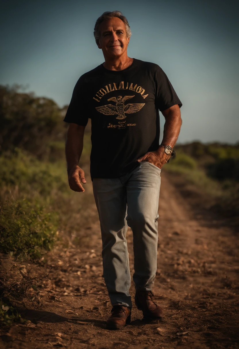 (um homem), (50 anos), (brazilian), (camiseta branca) , (Sapato de couro), (Meio Corpo), (soft-lighting), (master part), (melhor qualidade), (8k UHD), (DSLR Camera), (grain of film), (Very detailed), (Shooting in canon), 85 millimeters, (profundidade de campo rasa), (vida real), (fotografia), (kodak vision color), (corpo de ajuste perfeito), (high resolution), (fotorrealismo), (extremamente detalhado), (pele detalhada),
