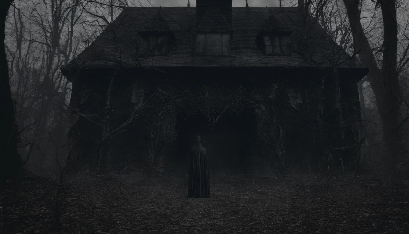 Close up of a creepy woman, witch aesthetic, the Blair witch project, wiccan aesthetic, dark atmosphere, ominous atmosphere, ultra detailed, masterpiece.