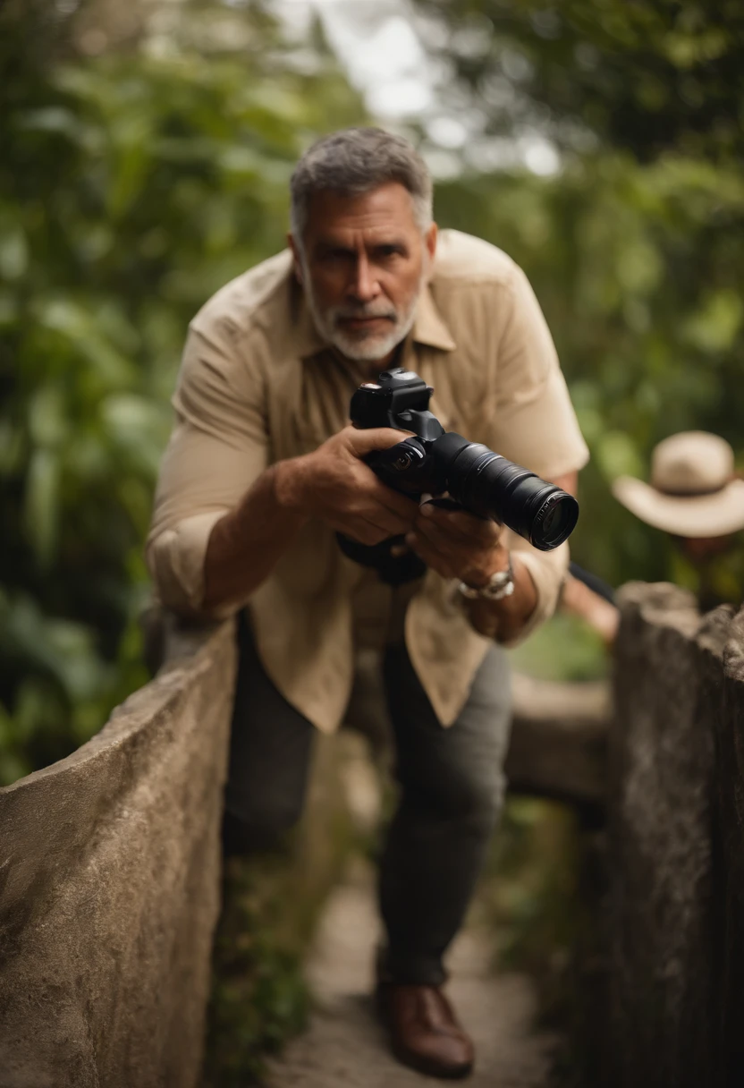 (um homem), (50 anos), (brasileiro), (cidade bonita), (camiseta branca) , (sapato de couro), (meio corpo), (soft-lighting), (master part), (melhor qualidade), (8k UHD), (DSLR Camera), (grain of film), (Very detailed), (Gunfire in canon), 85 millimeters, (profundidade de campo rasa), (vida real), (fotografia), (kodak vision color), (corpo de ajuste perfeito), (high resolution), (renderizado), (extremamente detalhado), (pele detalhada), (Paisagem linda), (profissional),