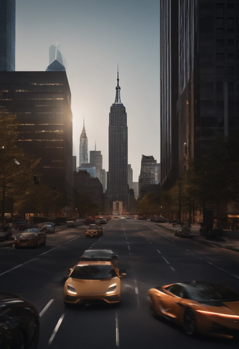 Cinematic, Incredible 4K resolution, Attention to detail) Seen from the front Realistic sharp Clair Cinematic, Dynamic visuals with vibrant energy, newyork Skyscraper, Incredible 4K resolution, Attention to detail) photoRealstic Raw photo,Hi-Res, (realisitic、Photorealsitic:1.2)、ultra-detailliert、physically-based renderingt、 high-detail reallistic (8K、Raw photography、top-quality、masterpiece:1.2)、realisitic、ultra-detailliert、超A high resolution、Professional lighting distant buildings wide-angle lens Buildings lined up