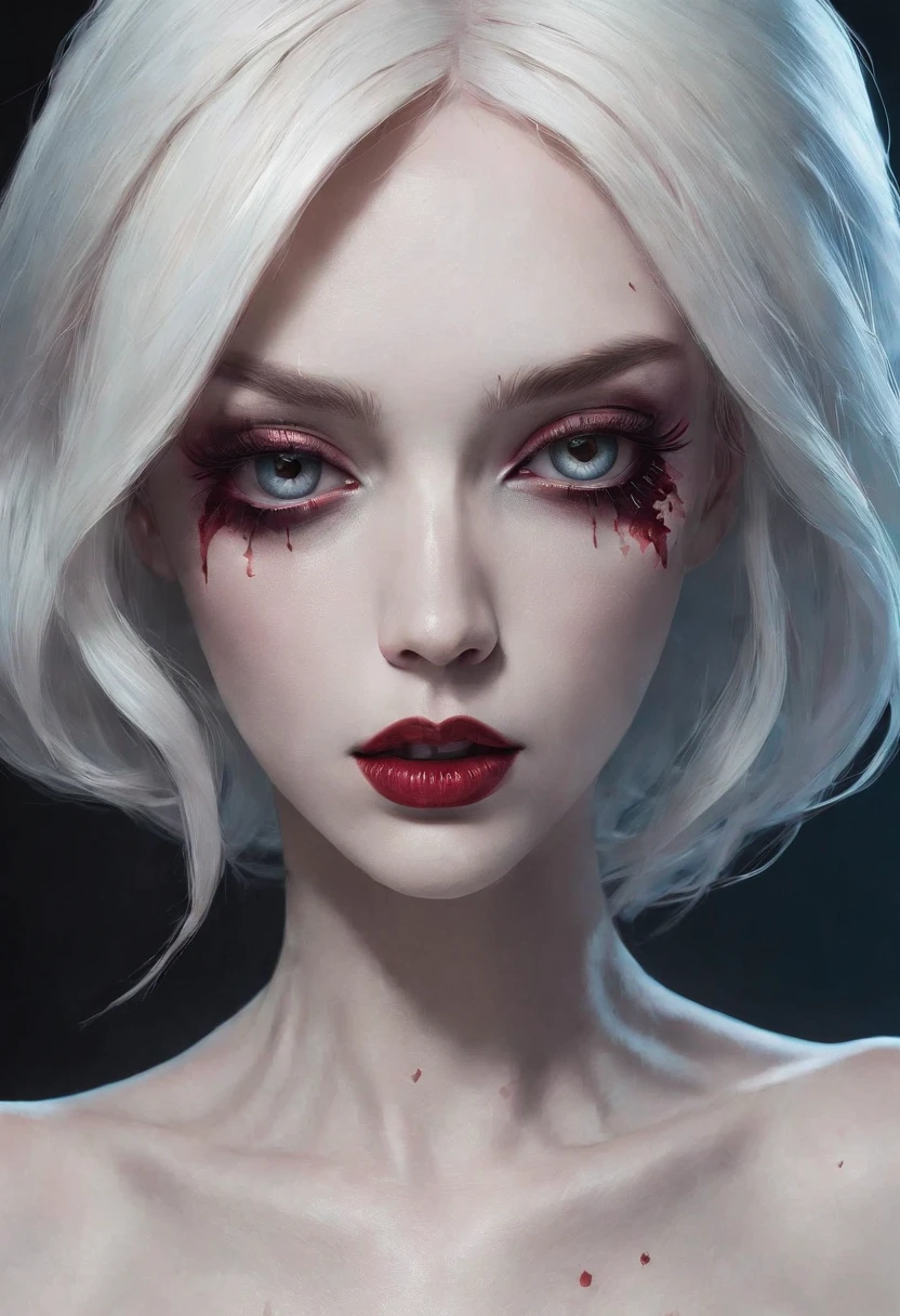chiaroscuro technique on sensual illustration of an elegant woman, vintage horror, eerie, matte painting, by Hannah Dale, by Harumi Hironaka, extremely soft colors, vibrant, highly detailed, digital artwork, high contrast, dramatic, refined, tonal,