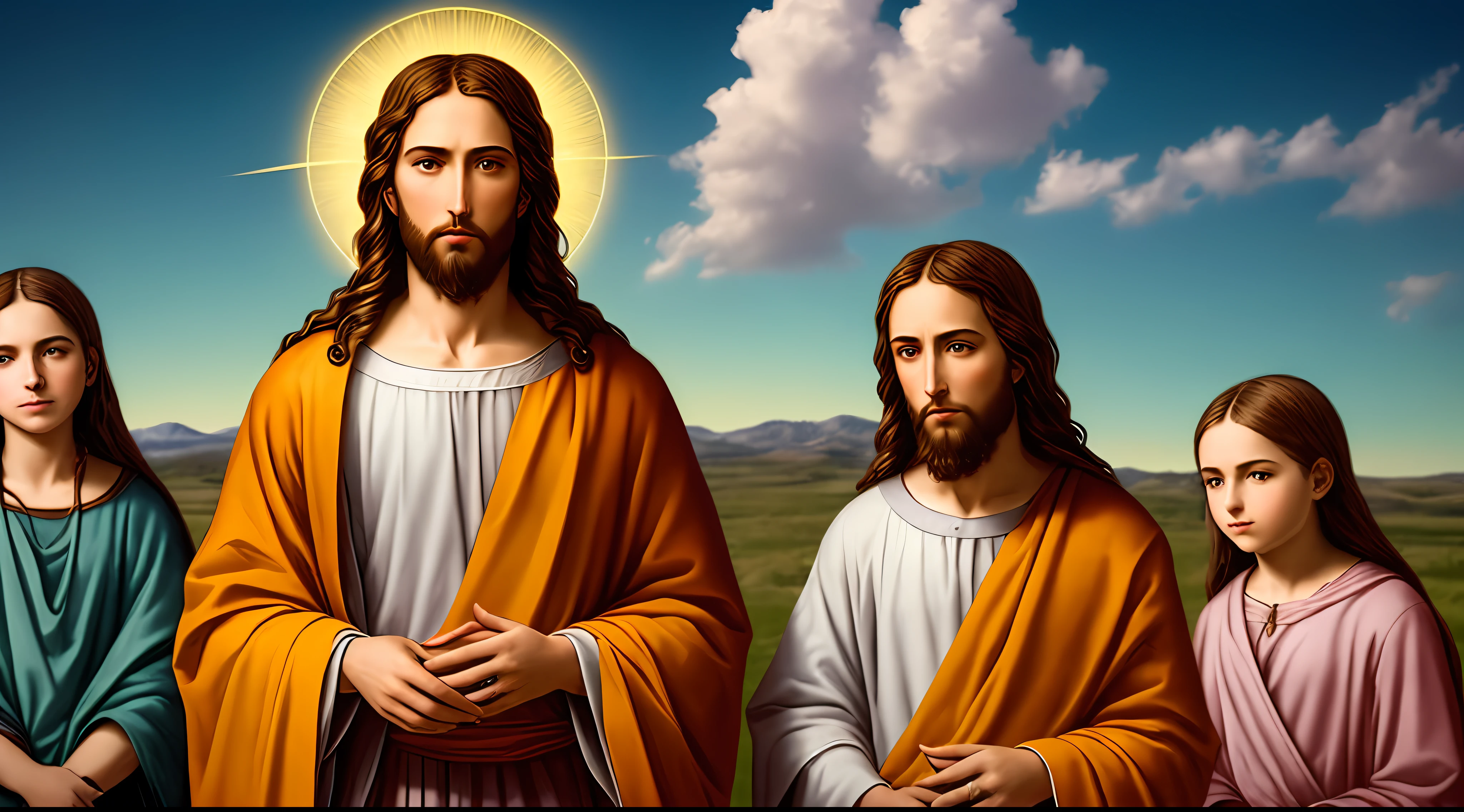 Photographic Real Jesus, 8k jesus blessings people giving heaven, portrait natural Photographic