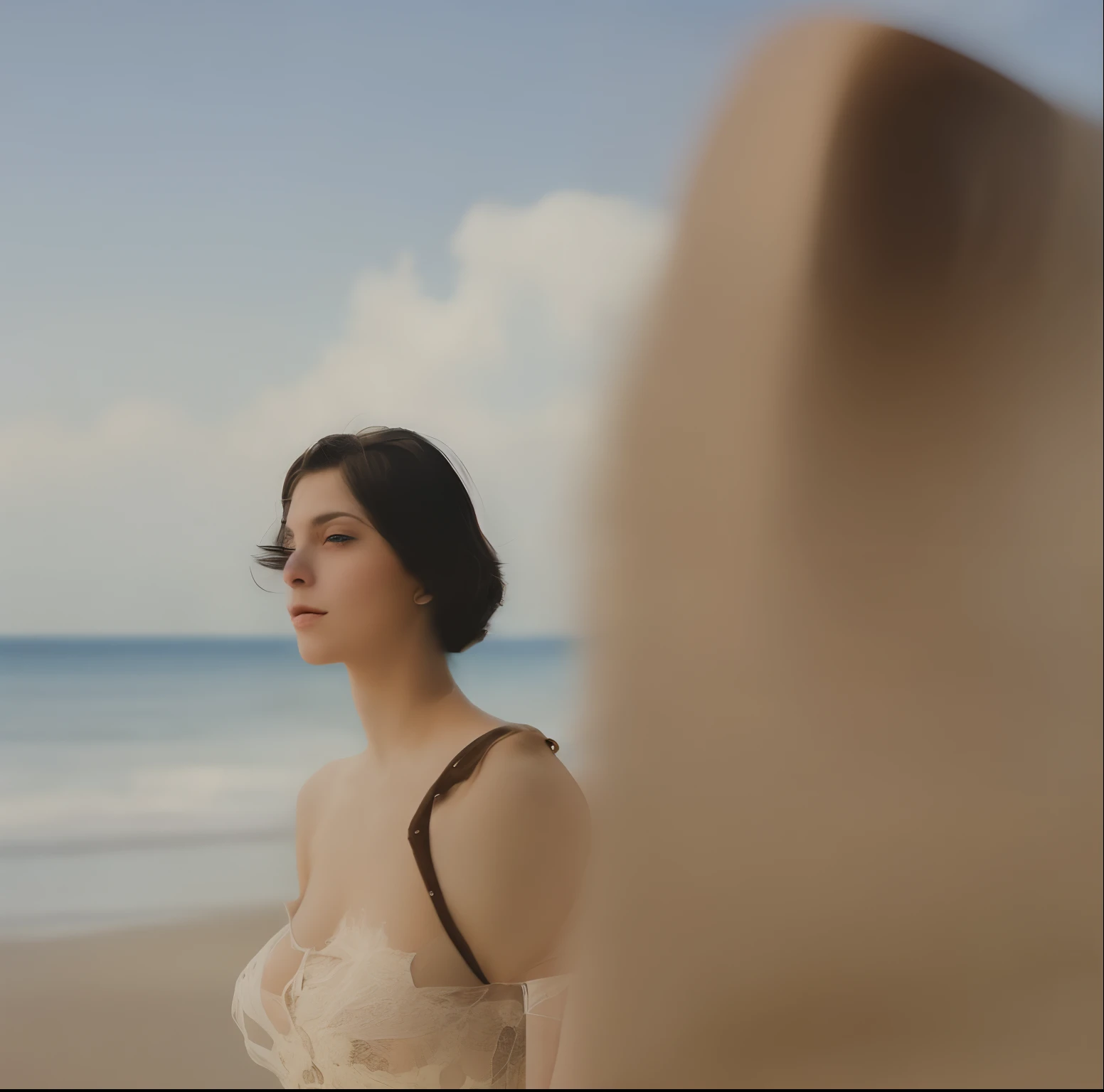 A woman at the beach
