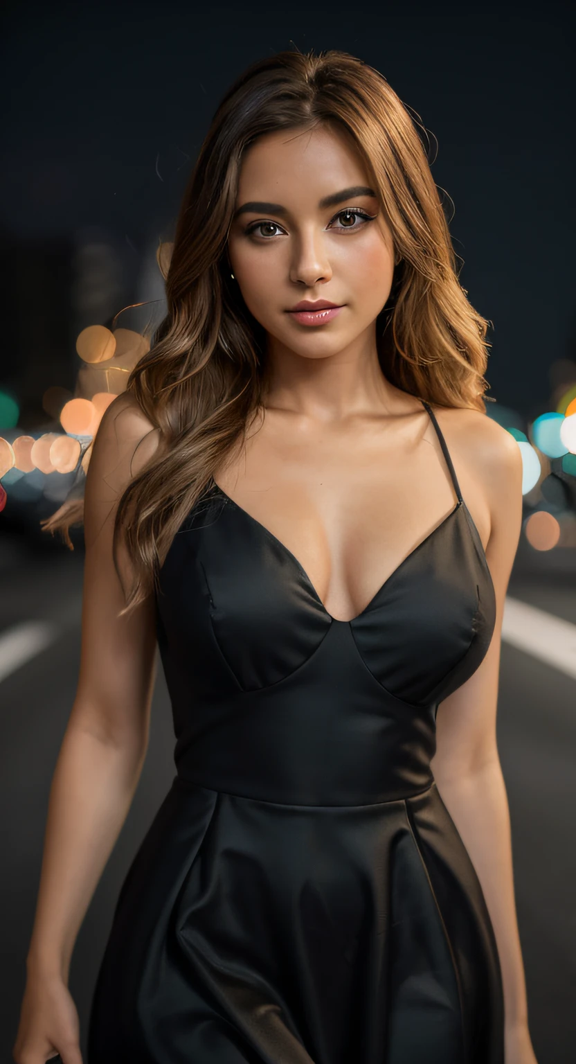 Arafed woman in a black dress standing on a street at night, vestido sexy, mulher bonita em um vestido preto, vestido decotado, clivagem, vestindo um bodysuit preto, usando um vestido preto apertado, she is wearing a black dress, mulher atraente, usando um vestido preto, mulher no vestido, mulher linda, usando um vestido elegante, muito sexy