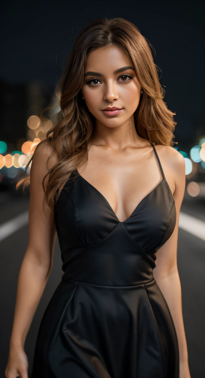 Arafed woman in a black dress standing on a street at night, vestido sexy, mulher bonita em um vestido preto, vestido decotado, clivagem, vestindo um bodysuit preto, usando um vestido preto apertado, she is wearing a black dress, mulher atraente, usando um vestido preto, mulher no vestido, mulher linda, usando um vestido elegante, muito sexy