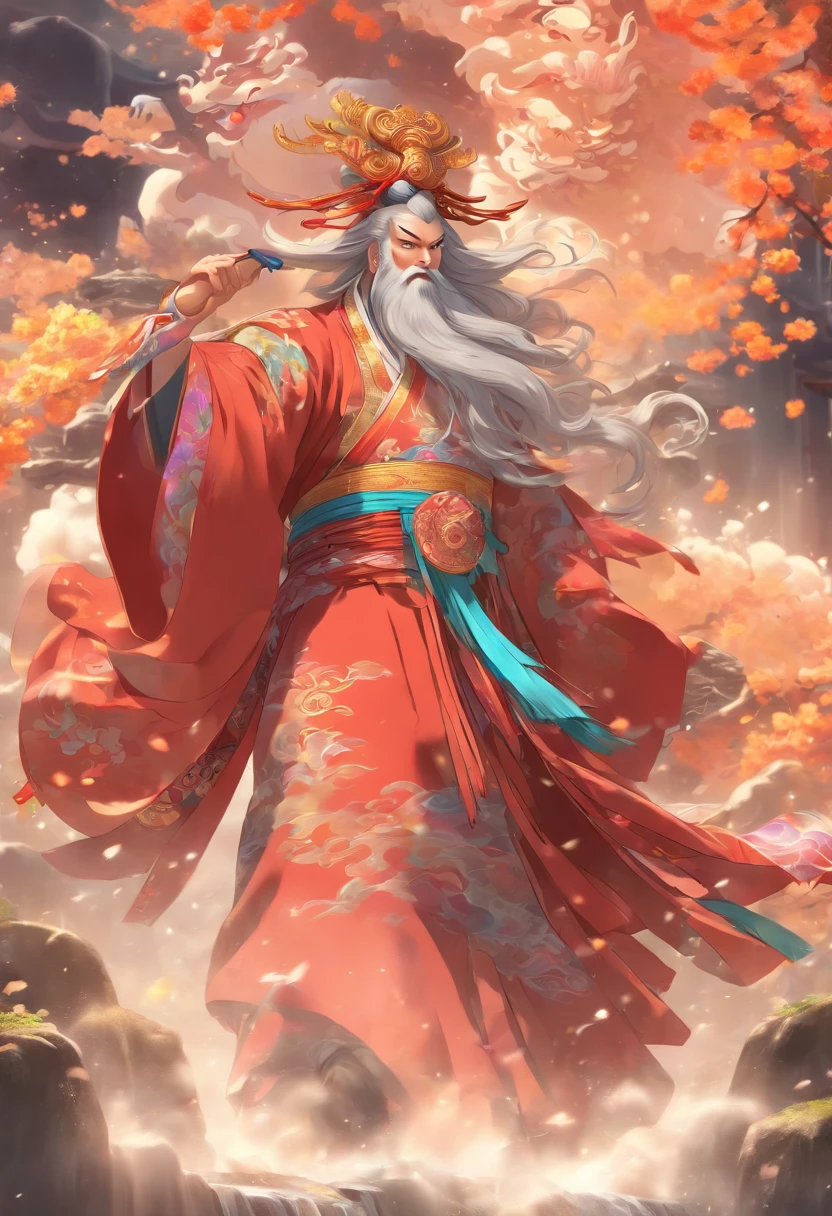 (((PANGU))) best quality, ultra-high resolution, 4K detailed CG, masterpiece, Tall Man,Chinese clothing, Chinese mythology, ((Giant)),Chinese painting style, aesthetic, screen-centered
