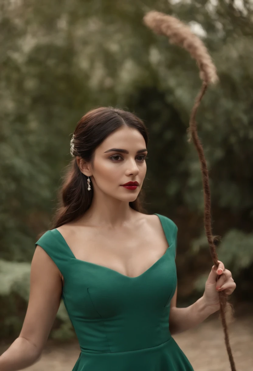 Taraneh Alidoosti Maquillaje pesado persa Emilisia Gomezi, alto, splendid, Spanish ancestry, Age 23 years, piel suave, cabello negro. Cuello de tortuga de color rojo, Pantalones ajustados negros, Collar de plata simple, Working in the underground base, Altamente dealtoado, bien iluminado, 8k, Artifact Review, holding a long whip. Dealtoe asombroso, slim curvy, alto, Vestido de verde oliva, escote,