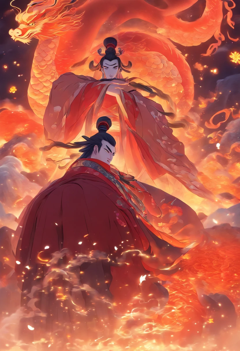 (((PANGU))) best quality, ultra-high resolution, 4K detailed CG, masterpiece, Tall Man,Chinese clothing, Chinese mythology, ((Giant)),Japanese painting style, aesthetic, screen-centered