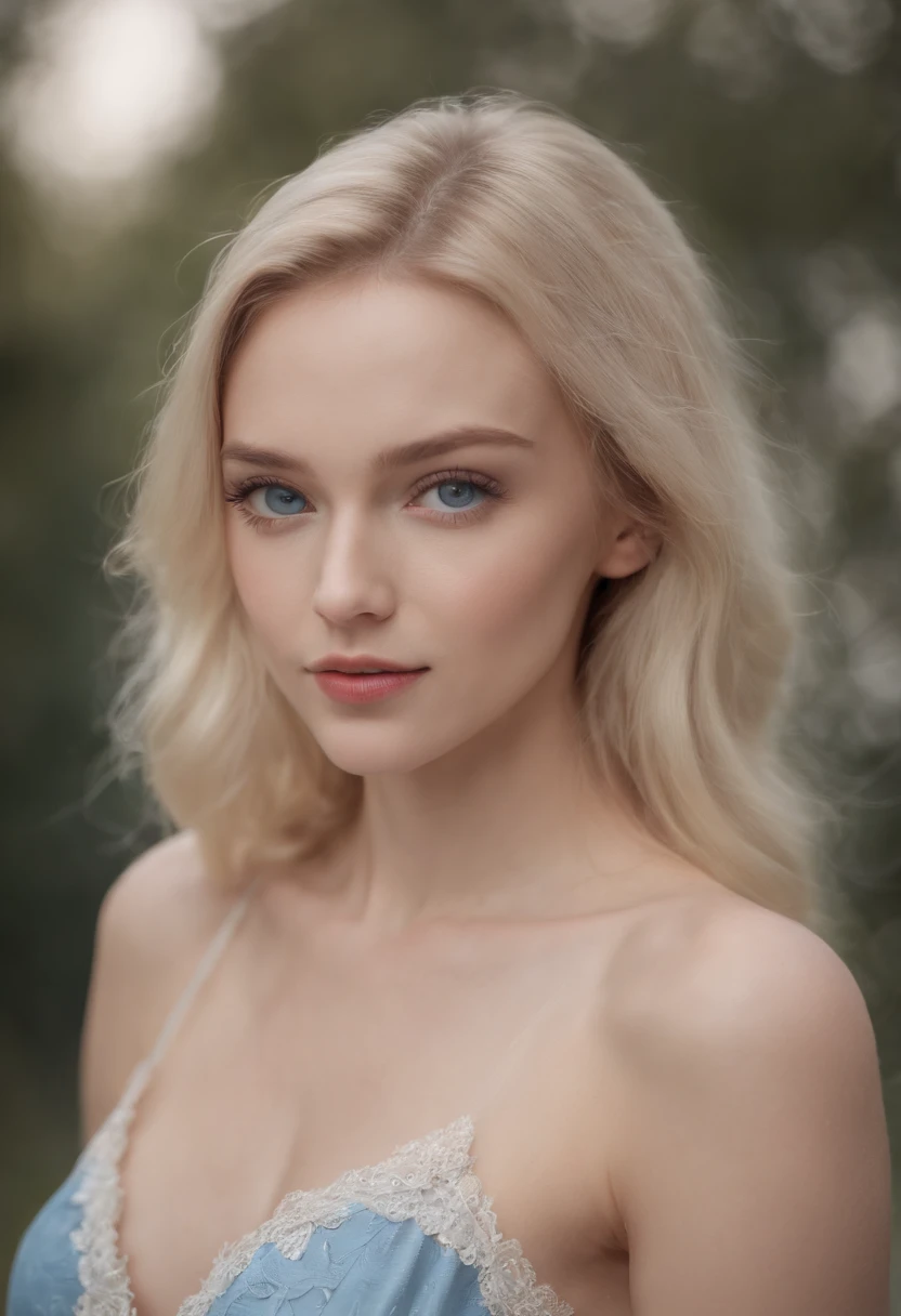 Nikon Z 85mm, Beautiful, Petite 18-year-old supermodel, a blond, Bright blue eyes, Fit, skinny,((High detailed skin, Skin Details)), Sharp Focus,, 8K UHD, Digital SLR, High quality, russian face, Naked ,Open legs ,Beautiful body, medium breasts
