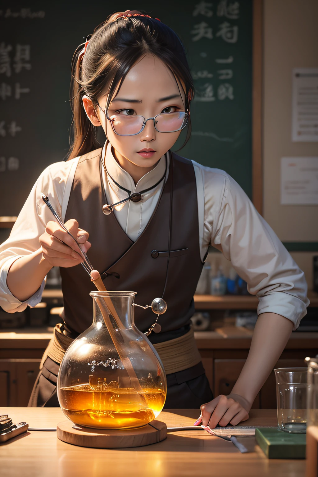 Chemistry Teaching Aid Cover Realistic People Chinese Experimental Instruments
