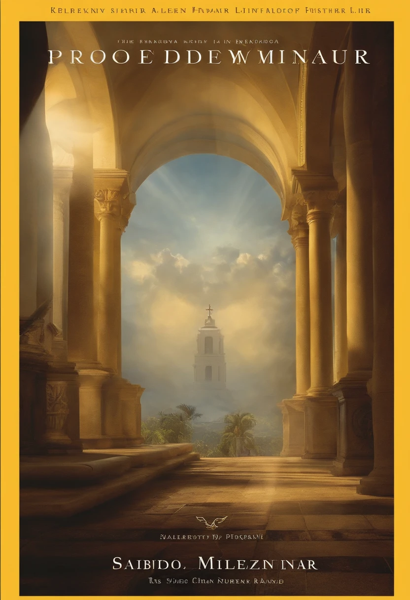 Capa de livro, antigo, valioso, yellow lighting, sabedoria milenar, Principles of Prosperity, riqueza, "Christian Stewardship" --auto