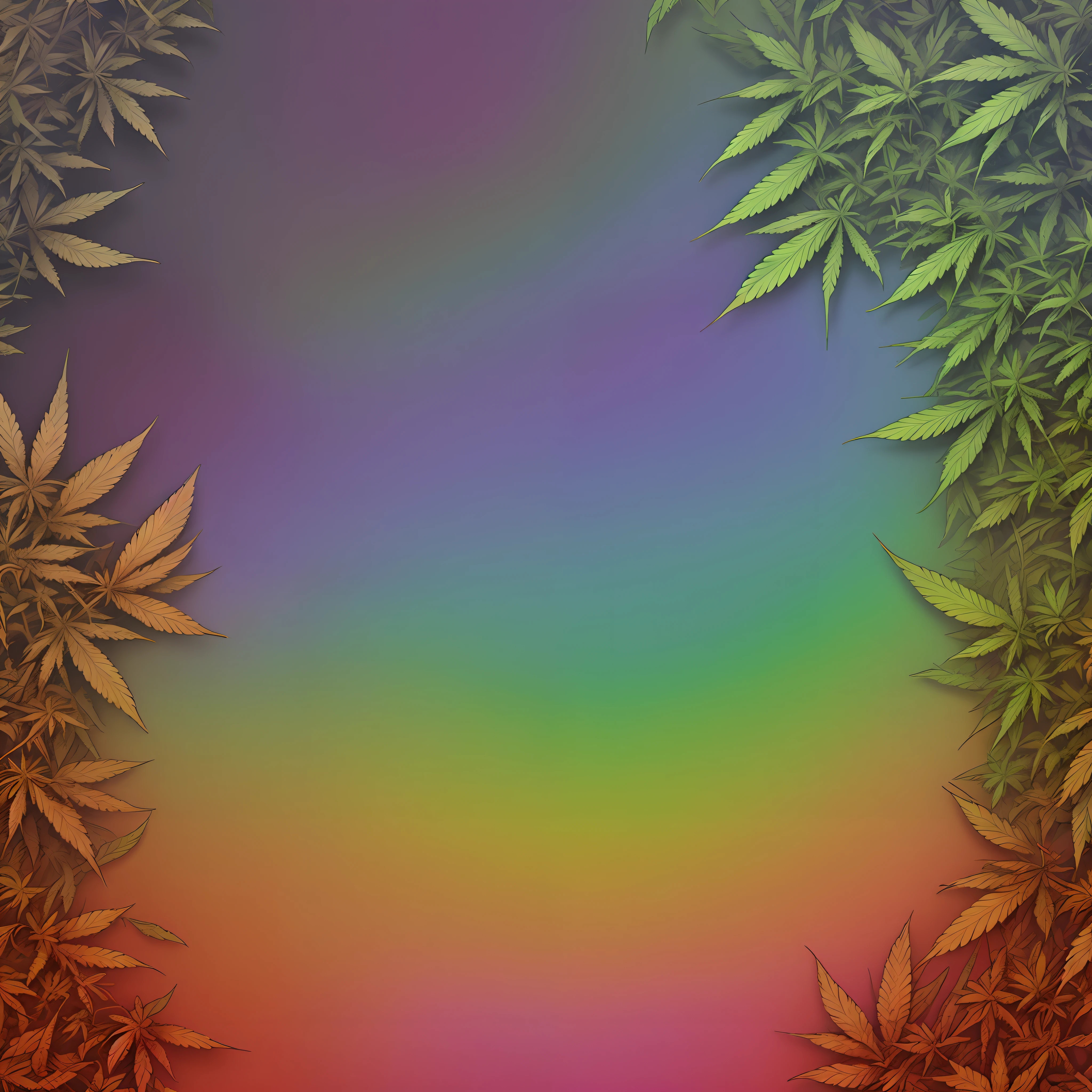 Tye dye background with marijuana leaves