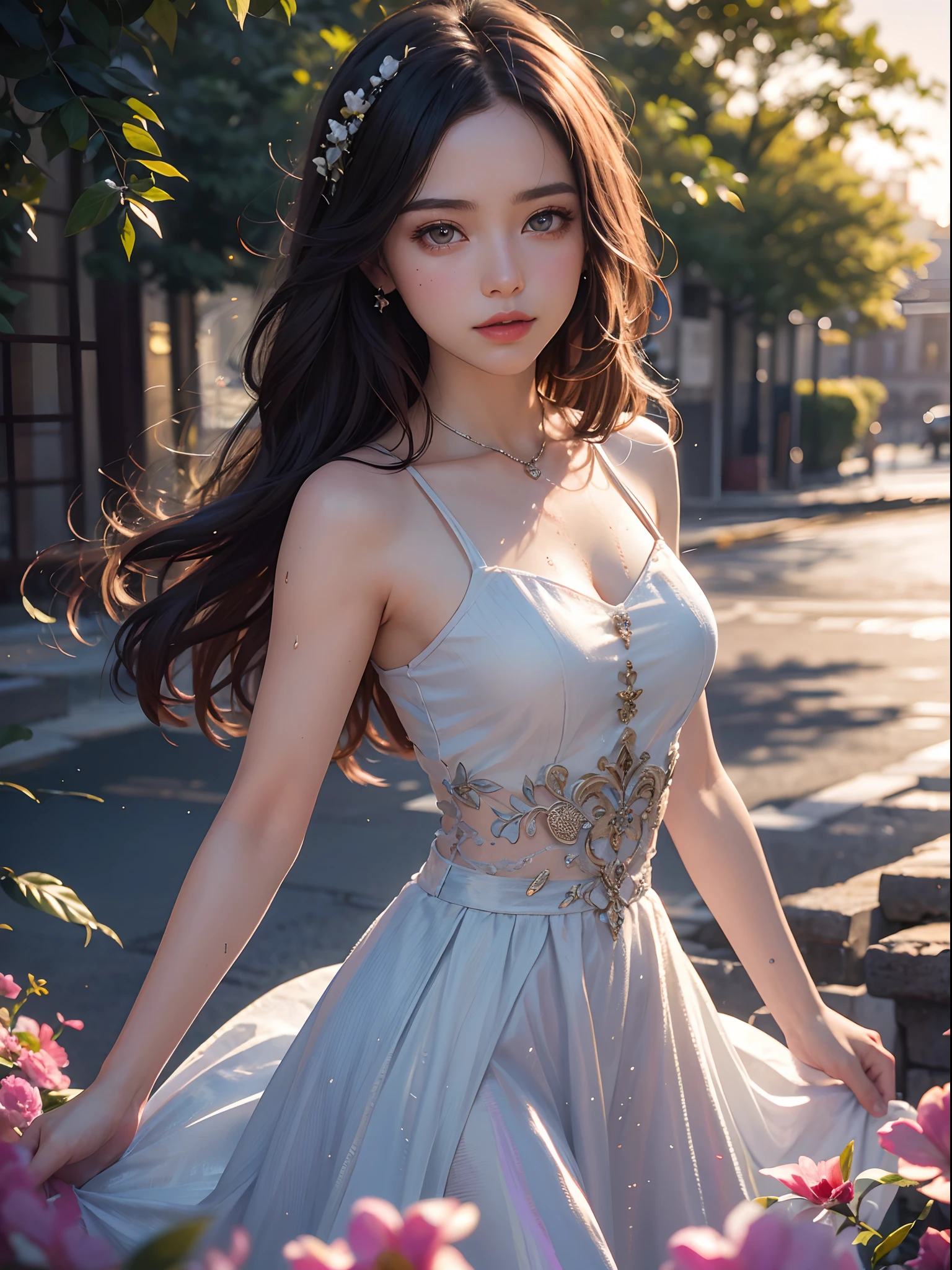 Unbeatable masterpiece, Ultra photo realsisim , Perfect artwork , Intricate details , Best quality , Strong light , High contrast , Dynamic pose , Dutch angle , ((Depth of field:1.8)) ,(offcial art:1.2),(Colorful:1.1),(Masterpiece:1.2),Best quality,Masterpiece,A high resolution,Original,extremelydetailedwallpaper,1girll,Solo,Very long hair,(Loli:1.3),vibrant color palette, Dazzling shades, Kaleidoscope pattern, Charming young girl, Radiant beauty, Semitone harmony, rainbow colour hair, Sparkling eyes, lush scenery, bright flowers, Charming sunsets, Splendid rainbow, Prism reflection, Whimsical dress, Charming accessories, Stunning color display, ingenious composition, Picturesque background, Breathtaking landscapes, Visual symphony, Attractive color charm
(Shiny:1.2),(Oil highlights:1.2),[wet with oil:0.7],(Shiny:1.2),[wet with oil:0.5],