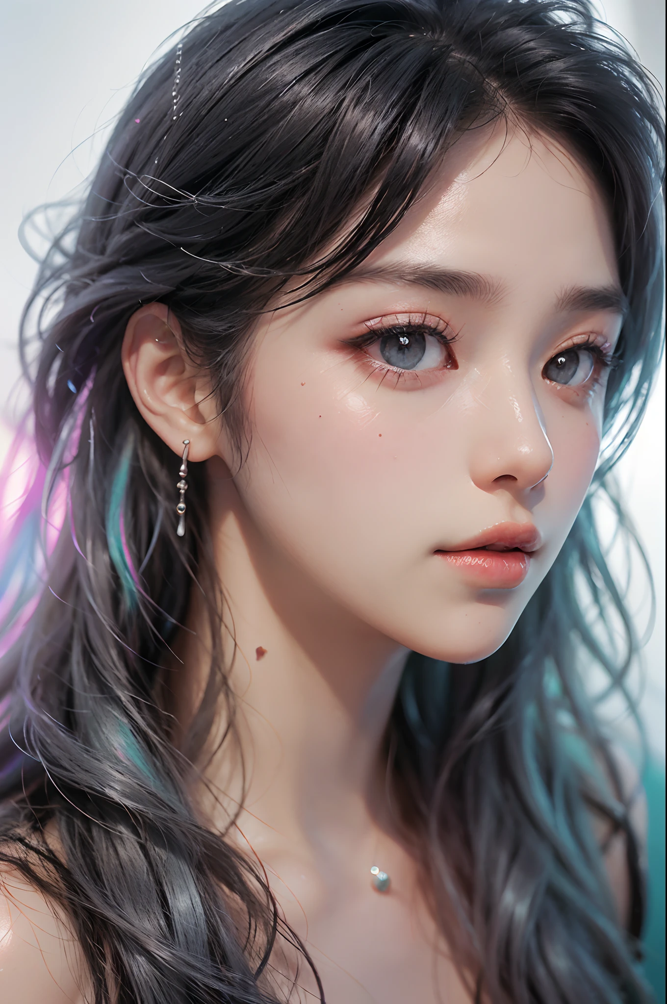 (8k, RAW photo, photorealistic:1.25) ,( lip gloss, eyelashes, glossy finish, glossy skin, best quality, super high resolution, depth of field, chromatic aberration, caustics, wide light, natural shadow, Kpop idol) look with serenity and goddess-like bliss to the spectators,