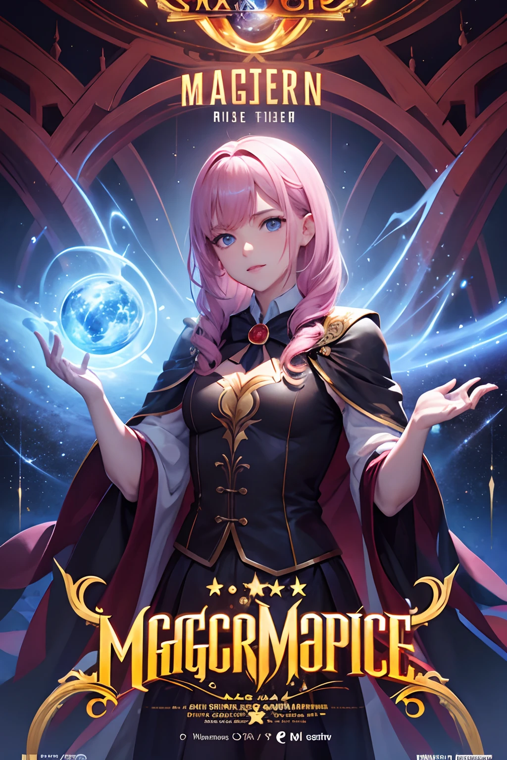 Movie cover, promotional movie poster,magister,Perform magic