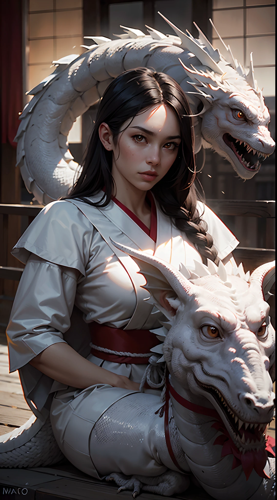 [objeto Objeto], (detailed face features:1.3),1mujer,Japanese Samurai,en el palacio,Postura de lucha,flequillo contundente,al aire libre,lluvia tormentosa,cielo nublado,Parte superior del cuerpo,Vestimenta de los Reinos Combatientes Japoneses,Cielo de color rojo,Luna Roja,Viento feroz,dynamic shot,
(Foto RAW, 16k, Obra maestra, La mejor calidad: 1.2), (Ultra realismo, Realismo hiperdetallado e intrincado: 1.3), (Amplia profundidad de campo, Mapeo radiante, Trazado de rayos, Dios Rayos: 1.2), High Dymanic Range, vivid, Detalles enriquecidos, Sombras y luces claras, realista, intenso, Contraste mejorado,sangre en la cara,(White Dragon:1.4)