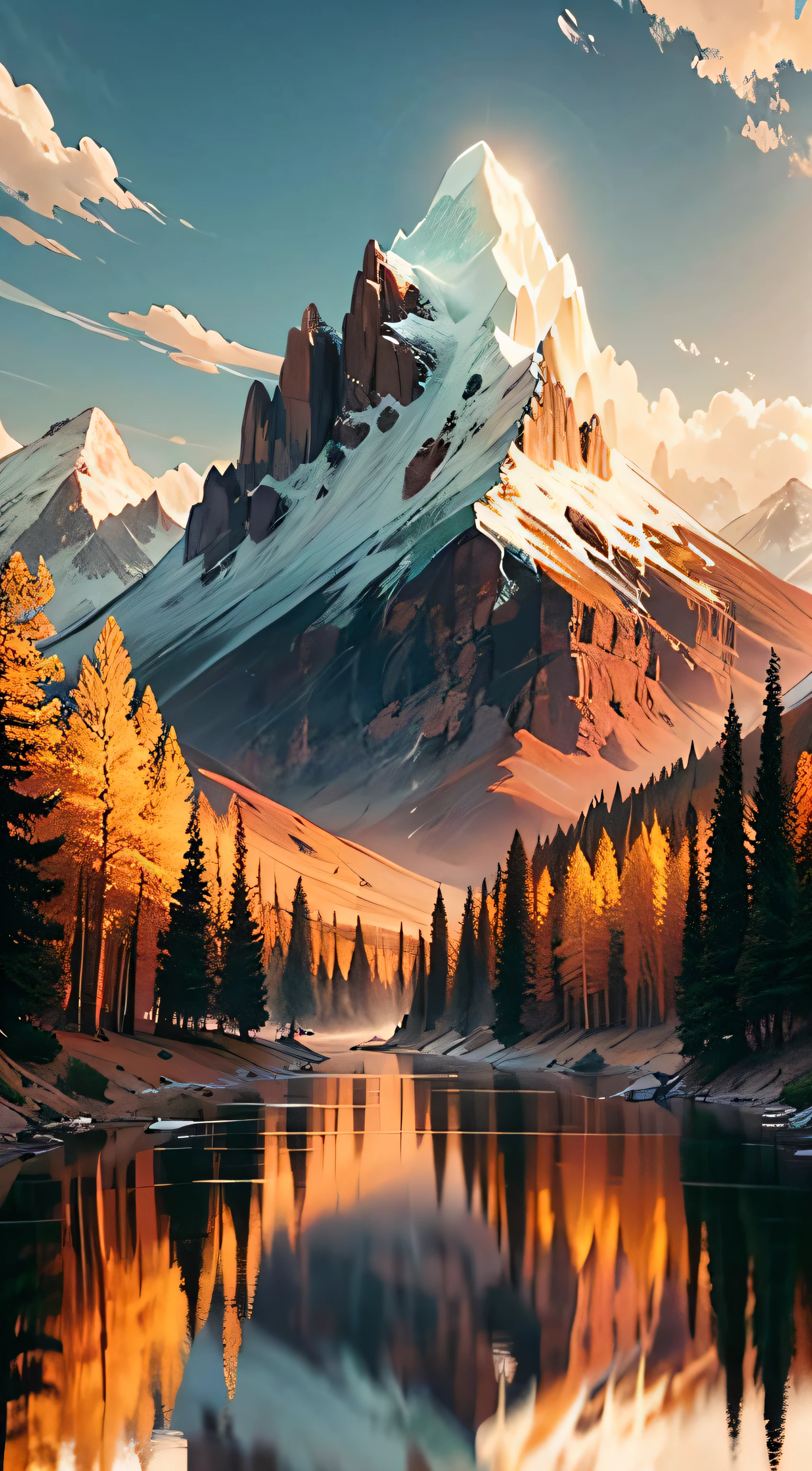 Imagine an unforgettable landscape that reveals the beauty and grandeur of God in every detail. It is a setting that transcends human understanding, where nature unites in harmony to create a divine masterpiece. In this landscape, you find yourself before majestic mountains, which rise towering towards the sky. Its heights seem to touch the clouds, while its slopes display lush vegetation, a tapestry of green hues and colorful blooming. In the valleys below, clear rivers flow serenely, reflecting the sunlight that shines brightly in the sky. Water is crystal clear, as if it were a mirror that reveals the purity and life it carries. On its banks, leafy trees offer shade and shelter to a wide variety of animals and birds, which seem to dance in harmony with nature. On the horizon, the sun sets in a divine spectacle. The golden, orange and pink colors paint the sky in a true celestial picture. It is as if God is pouring out His color palette on the world, creating a spectacle of light and beauty that is impossible to replicate. As you contemplate this magnificent landscape, you feel God's presence in a deep and comforting way. The grandeur of divine creation is evident in every detail of the landscape. Every mountain, every river, every ray of sunshine is a testimony to the power and beauty of God. In this landscape that shows the beauty of God, you feel small before the vastness and perfection of creation. It is an invitation to marvel at the divine work, to give thanks for the wonders of nature, and to feel connected to the divine. It is a reminder that God is present in all things, in the beauty of nature and in the depth of our hearts. --auto