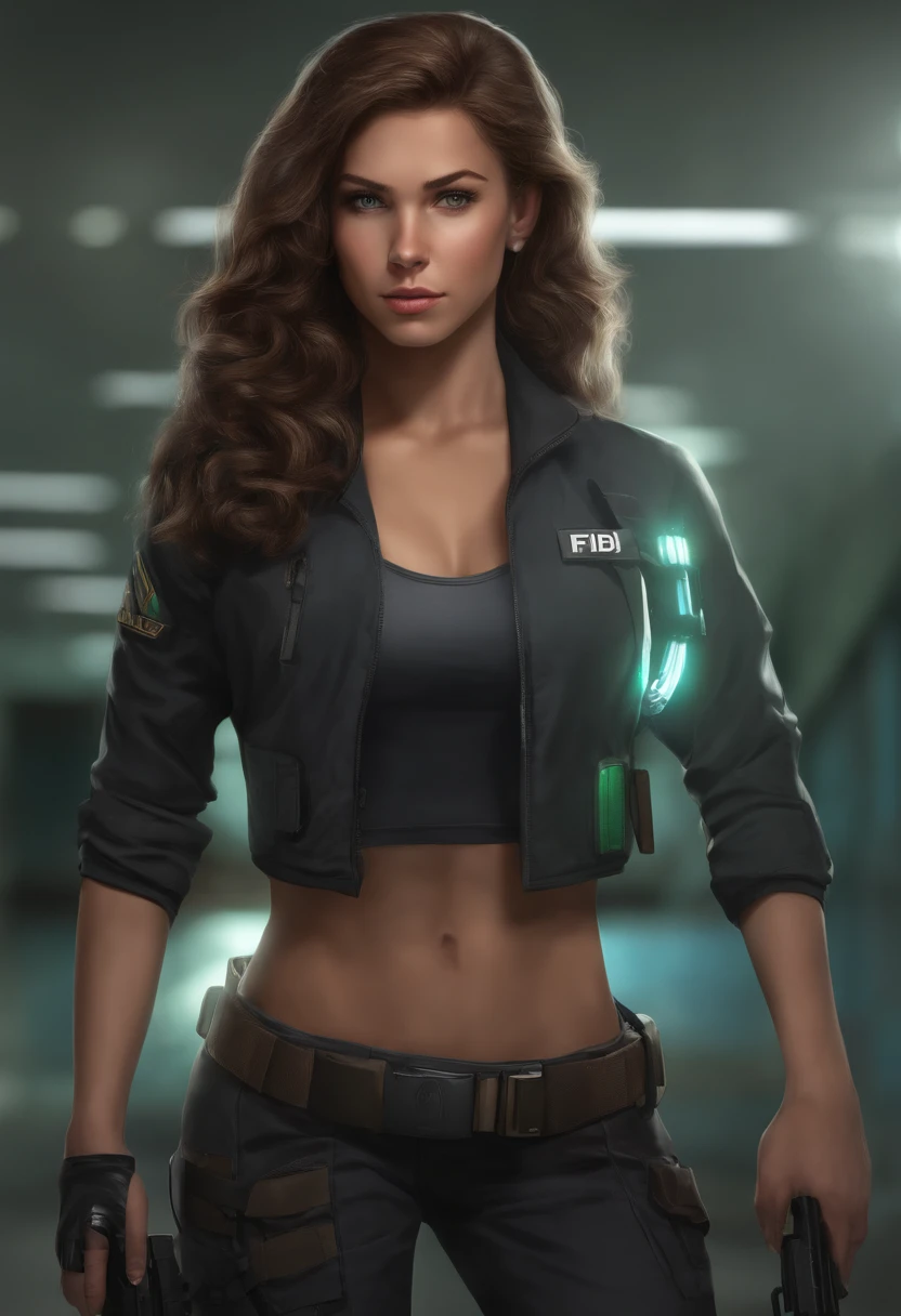 deep focus,highres:1.2),(realistic:1.37) portrait,Dean,,FBI agent,weapon specialist,slightly serious expression,brown hair,green eyes,strong physique,full-body shot,working out,male,professional lighting. And bekah 16 fbi profiler and tech specialist brown bling hair blue eyes female