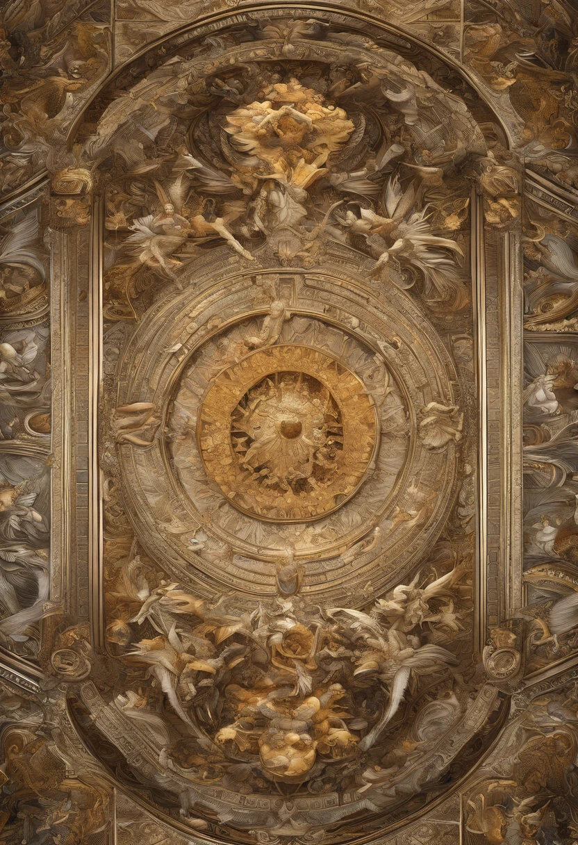 best quality,4k,alto:1.2),ultra-detalhado,capa de livro antigo, Christian Stewardship, Hall of Treasures, Solomon, Prosperity Science, riqueza celeste, hebraico, Wise, Kabala, antigo, rico,Detailed description,cores ricas,soft lighting,luz solar dourada,palace,simbolismo, trajes luxuosos,joias reais,atmosfera poderosa,Sombras profundas,grandeza,arquitetura impressionante, ouro envelhecido, historical accuracy,meticulous attention to detail,Corte Real,Astronomical knowledge,artesanato requintado,abundance,economia florescente,Understanding of nature,artefatos preciosos,bens raros e valiosos,elaborate decorations,opulence,inspiring scenery,Esplendor cultural,authentic representation,sense of wonder,Treasures Beyond Imagination,prosperidade,Fascinating Stories,wisdom,historical importance,Celebration of Wealth,paredes e tetos adornados,Maravilha e maravilha,Overwhelming visual spectacle,Great Demonstration of Prosperity,Prestige Symbolism,Estilo de vida opulento,Aura majestosa,Conquistas gloriosas,Notable discoveries,Sacred symbols,Vector graphics,magnificent image,Narrative depiction of abundance,