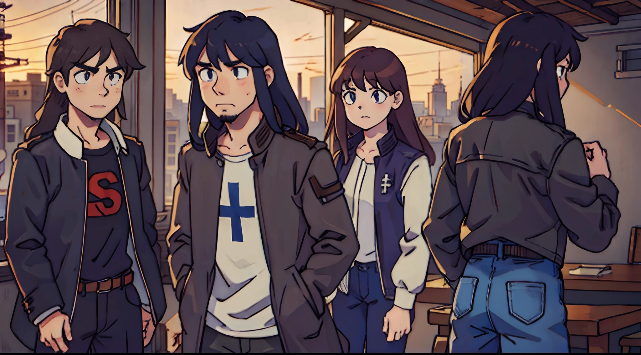 Jesus leather coat anime