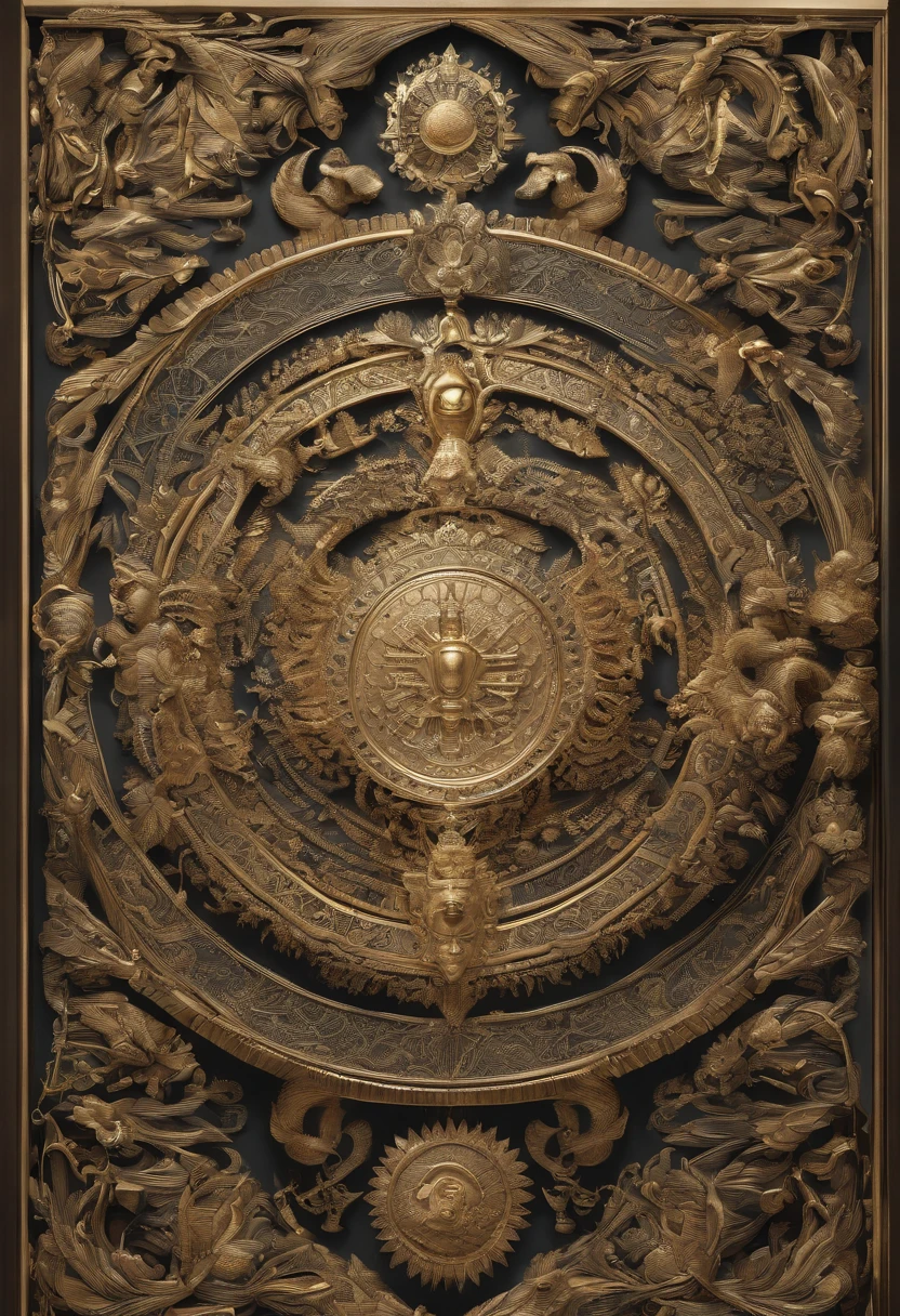 Capa de livro antigo, title : Christian Stewardship, caracteres hebraicos, Hall of Treasures, Solomon, Prosperity Science, Riqueza Celestial, hebraico, Wise, Kabala, antigo, rico,Detailed description,cores ricas,soft lighting,luz solar dourada,palace,simbolismo, trajes luxuosos,joias reais,atmosfera poderosa,Sombras profundas,grandeza,arquitetura impressionante, ouro envelhecido, historical accuracy,meticulous attention to detail,Corte Real,Astronomical knowledge,artesanato requintado,abundance,Understanding of nature,artefatos preciosos,bens raros e valiosos,elaborate decorations,opulence,inspiring scenery,Esplendor cultural,authentic representation,sense of wonder,Treasures Beyond Imagination,prosperidade,Celebration of Wealth,Maravilha e maravilha,Great Demonstration of Prosperity,Prestige Symbolism,Sacred symbols,Vector graphics,Narrative depiction of abundance, tons de marrom e dourado, textura de couro de Carneiro, livro misterioso