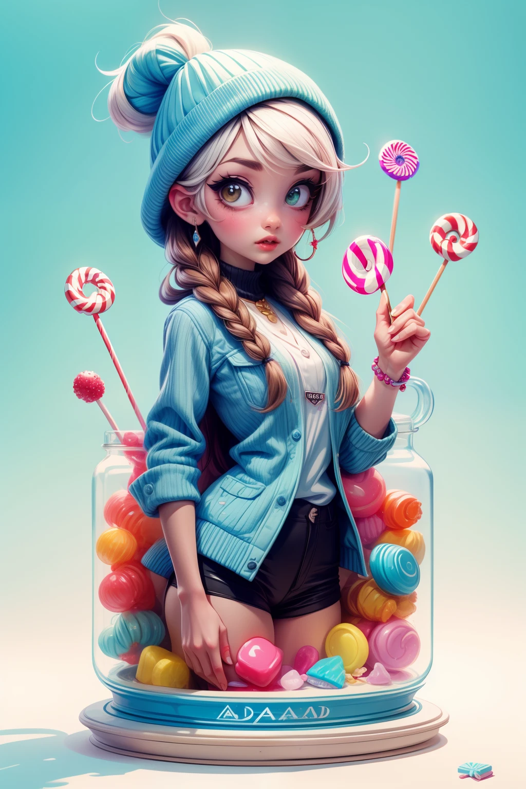 high quality, masterpiece, frozen candy, hardcandyy, jelly, lollipops, sugar sour, candies, diplay nametag click_aimad