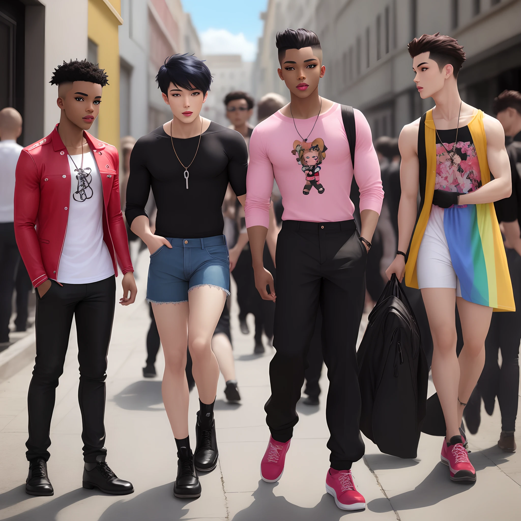 Gay black anime fashion photoshoot