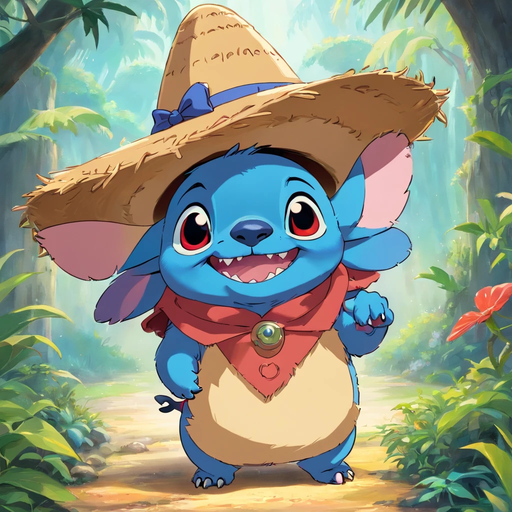 una imagen de stitch de disney con un sombrero